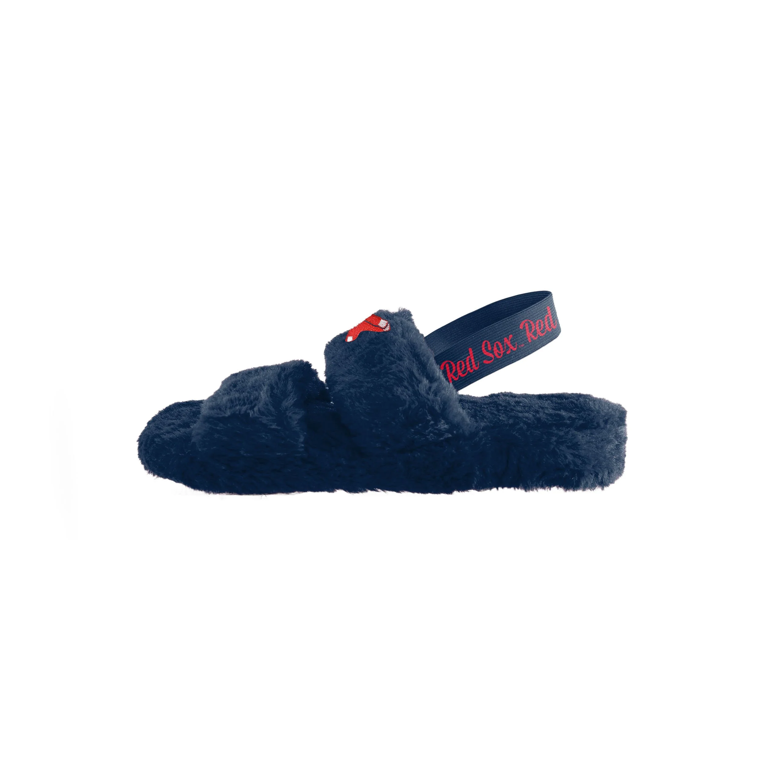 Boston Red Sox MLB Womens Heel Strap Wordmark Fur Slide - Image 4