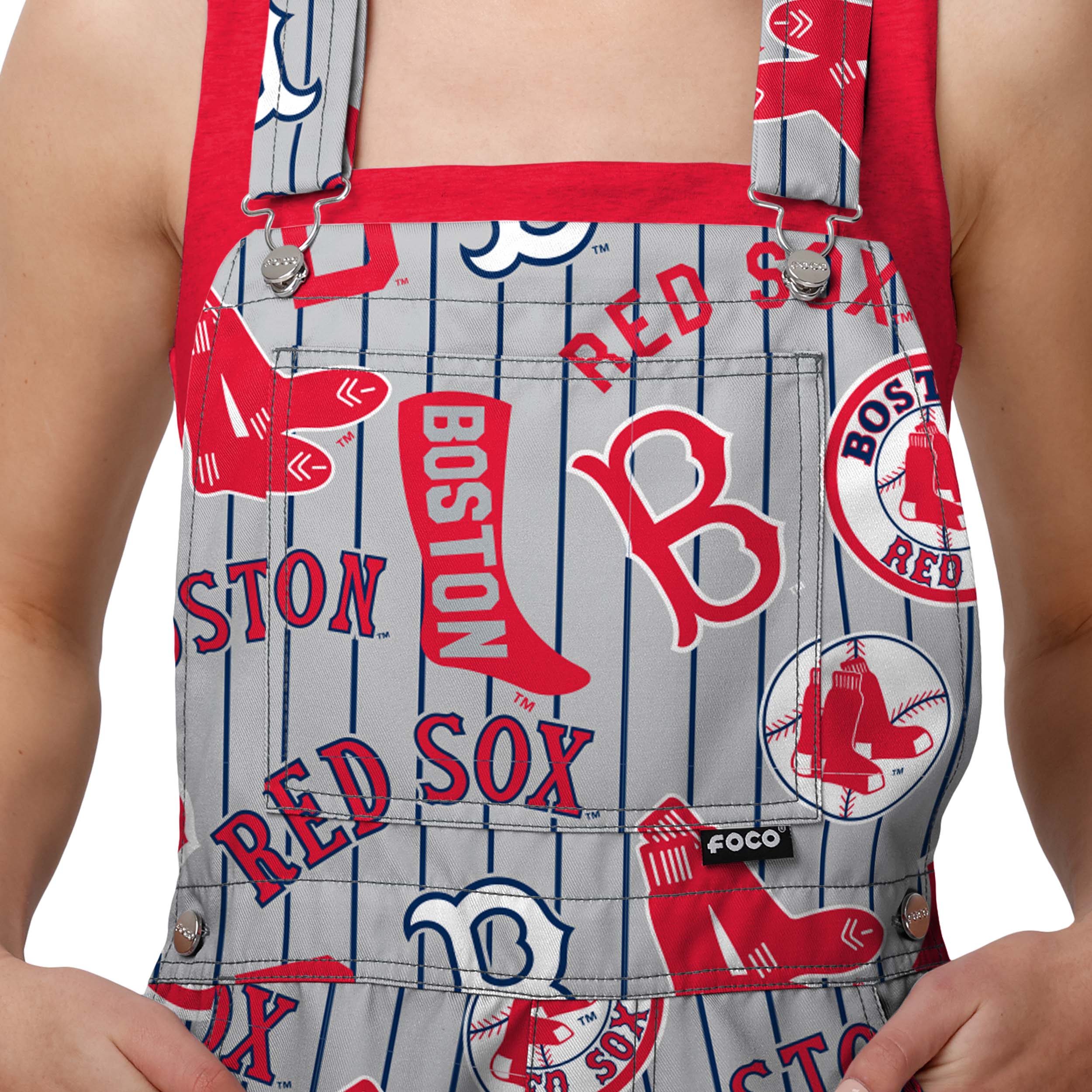 Boston Red Sox MLB Womens Historic Print Bib Shortalls - Image 4