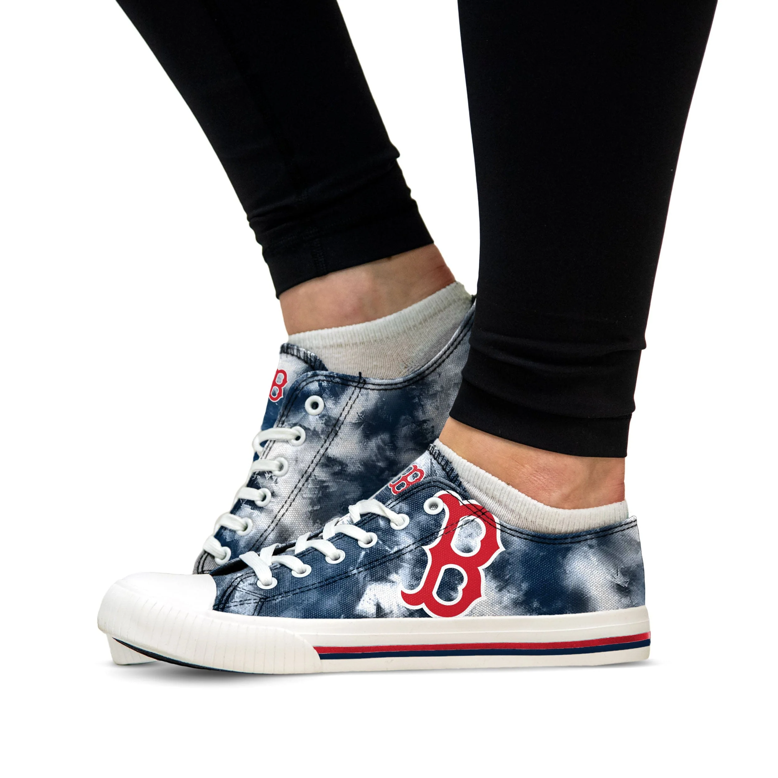 Boston Red Sox MLB Womens Low Top Tie-Dye Canvas Shoe - Image 4