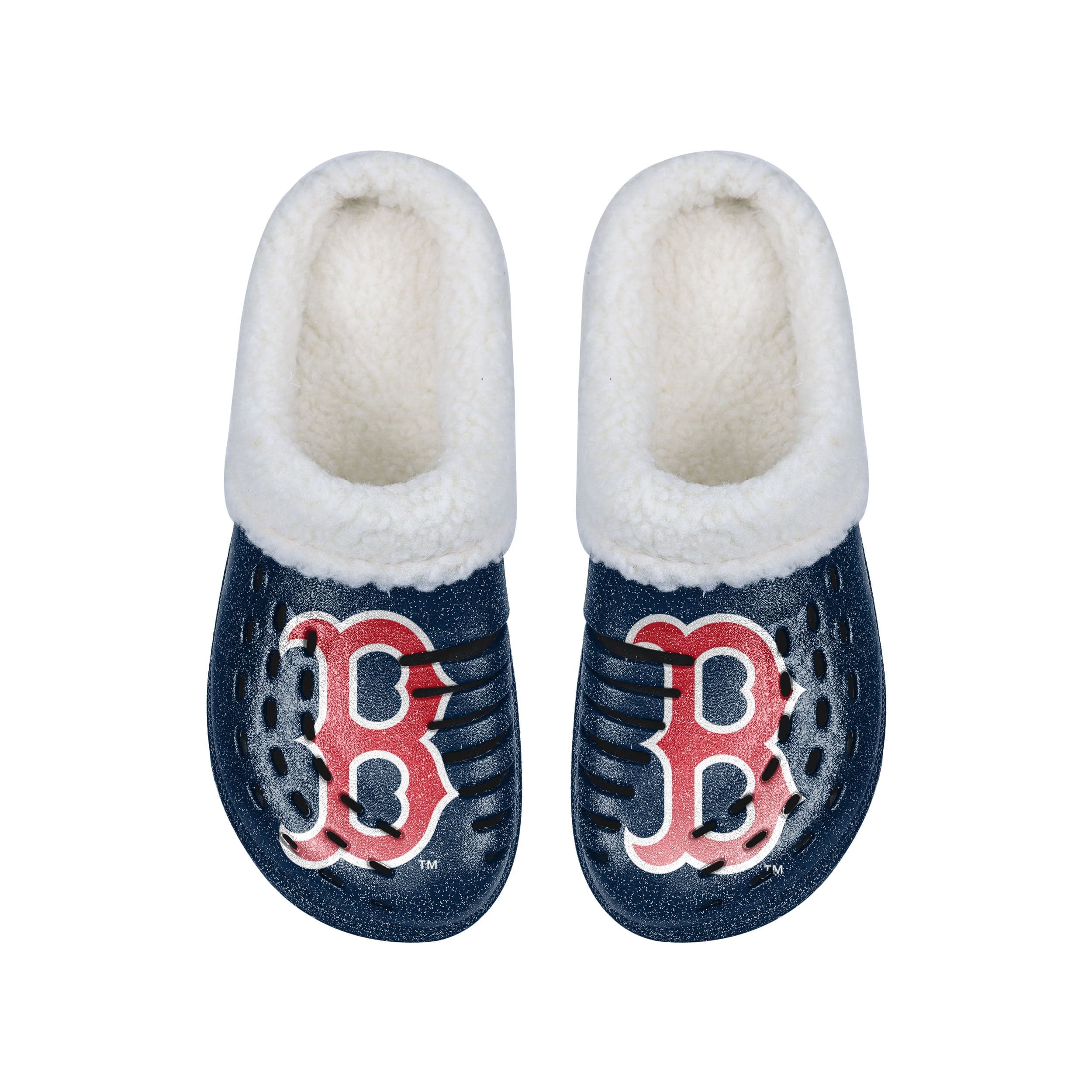 Boston Red Sox MLB Womens Sherpa Lined Glitter Clog - Image 4