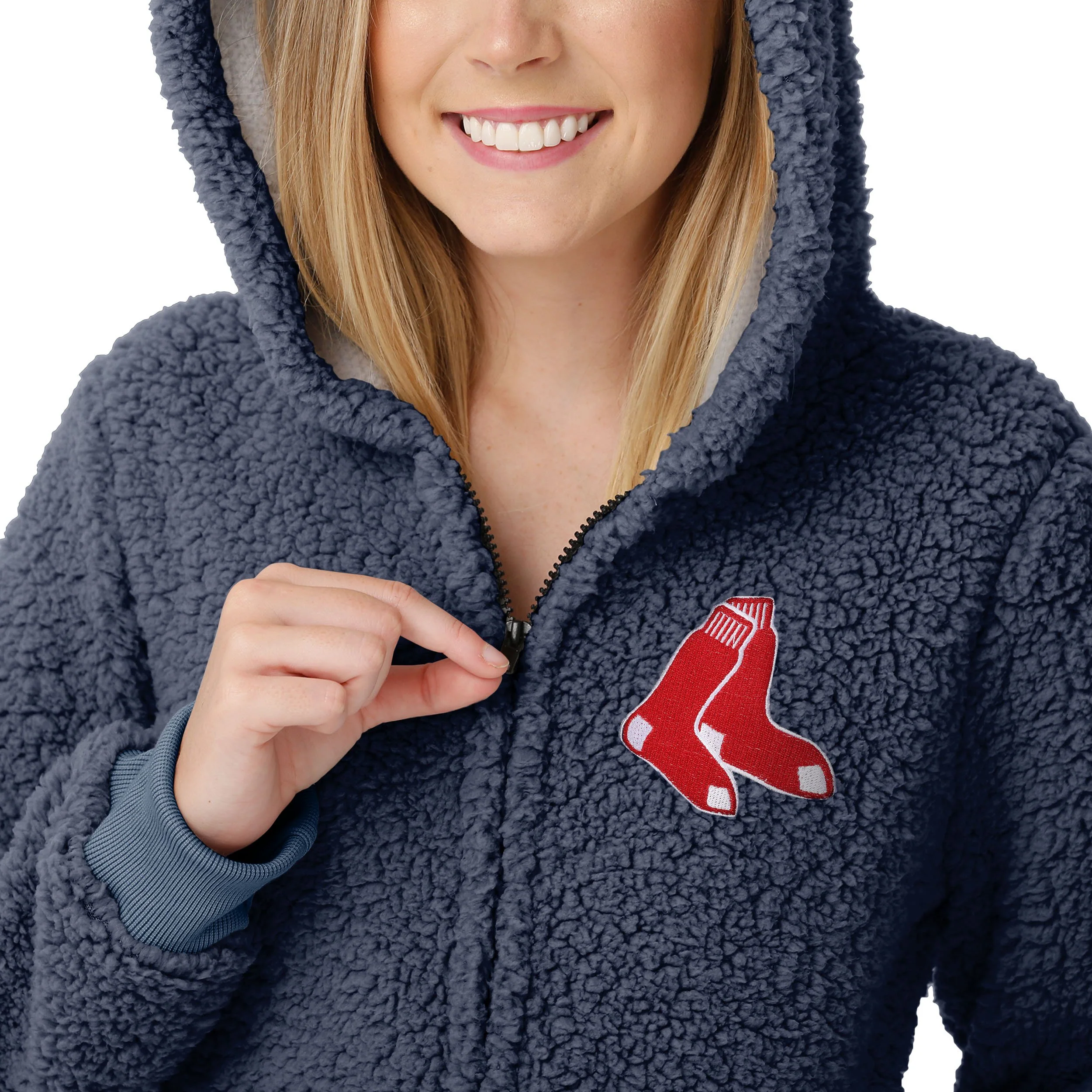 Boston Red Sox MLB Womens Sherpa One Piece Pajamas - Image 3