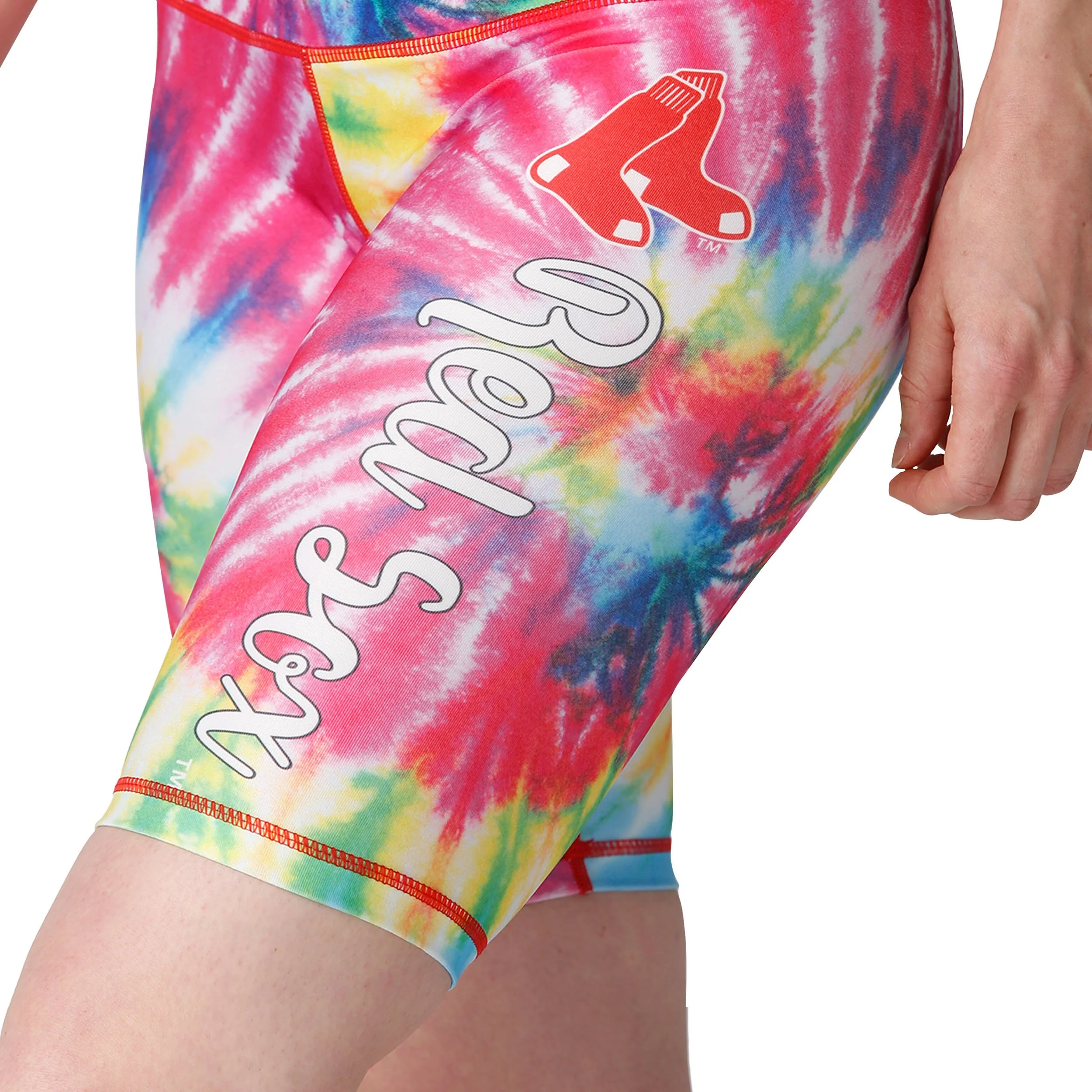 Boston Red Sox MLB Womens Tie-Dye Bike Shorts - Image 3