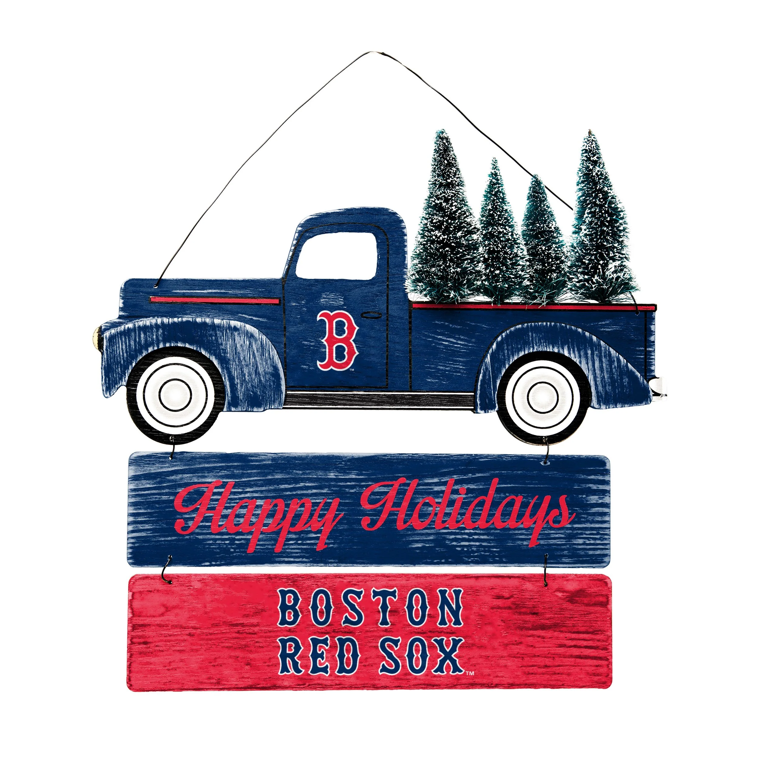 Boston Red Sox MLB Wooden Truck With Tree Sign