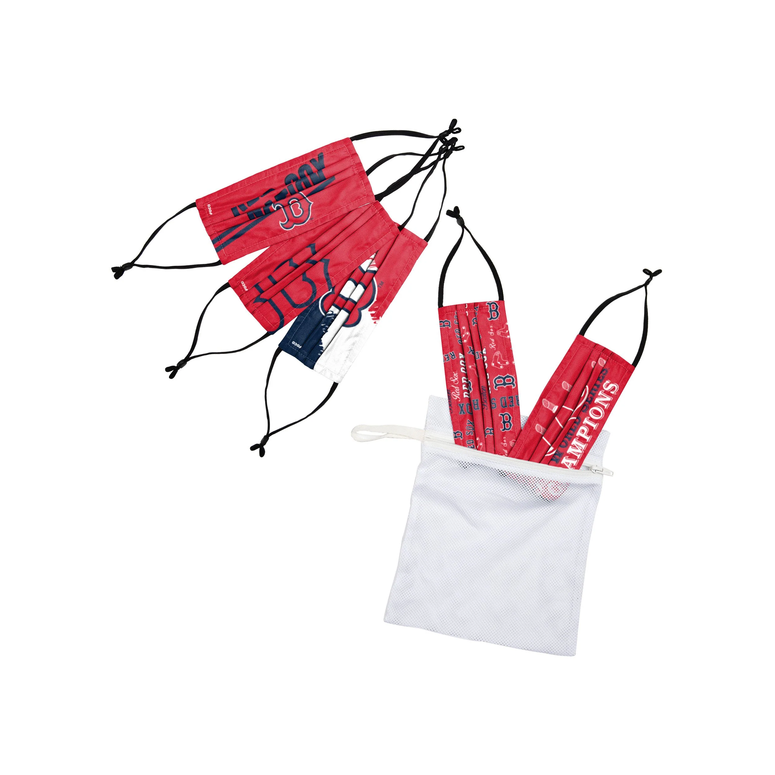 Boston Red Sox MLB Youth Rising Stars Adjustable 5 Pack Face Cover - Image 2