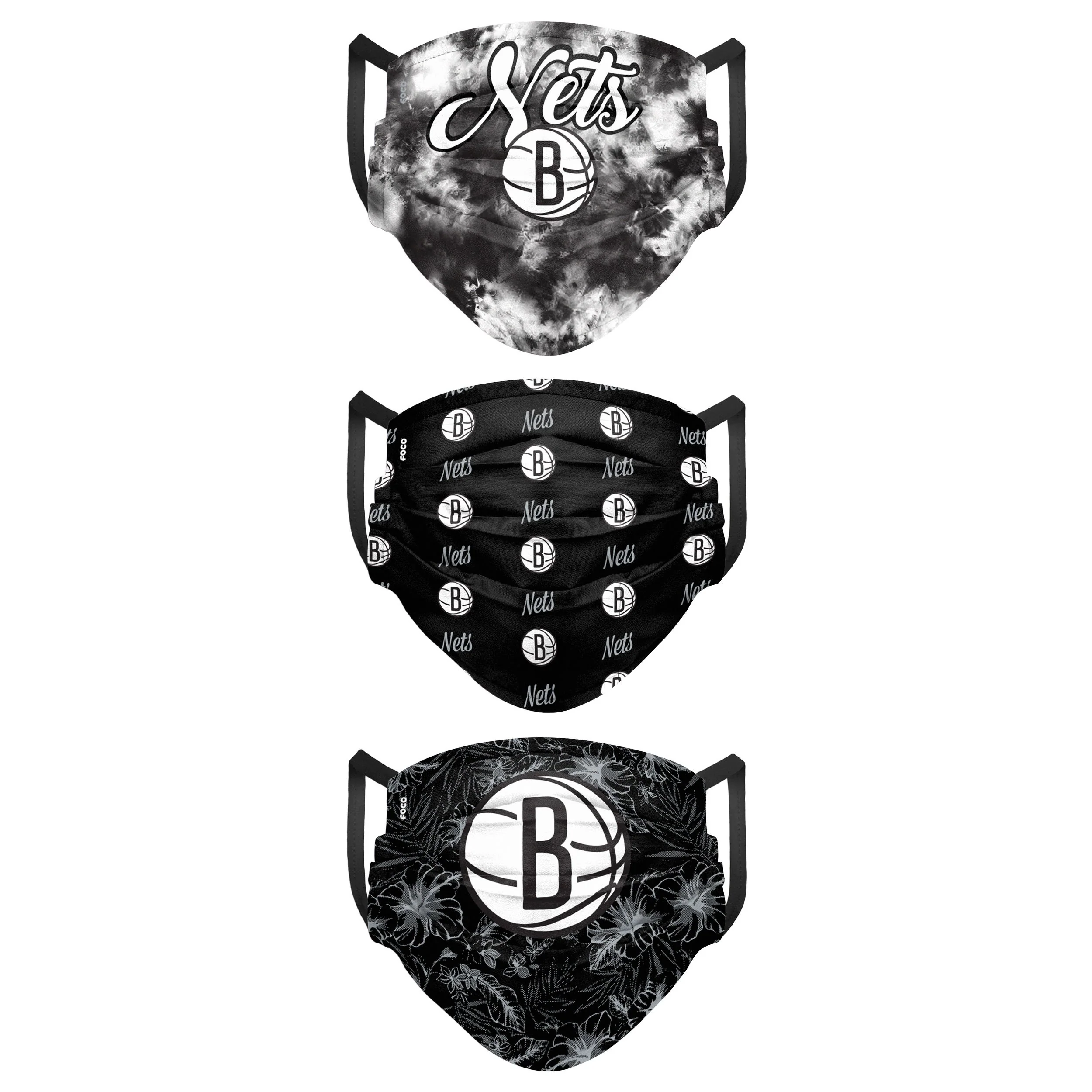 Brooklyn Nets NBA Womens Matchday 3 Pack Face Cover - Image 2