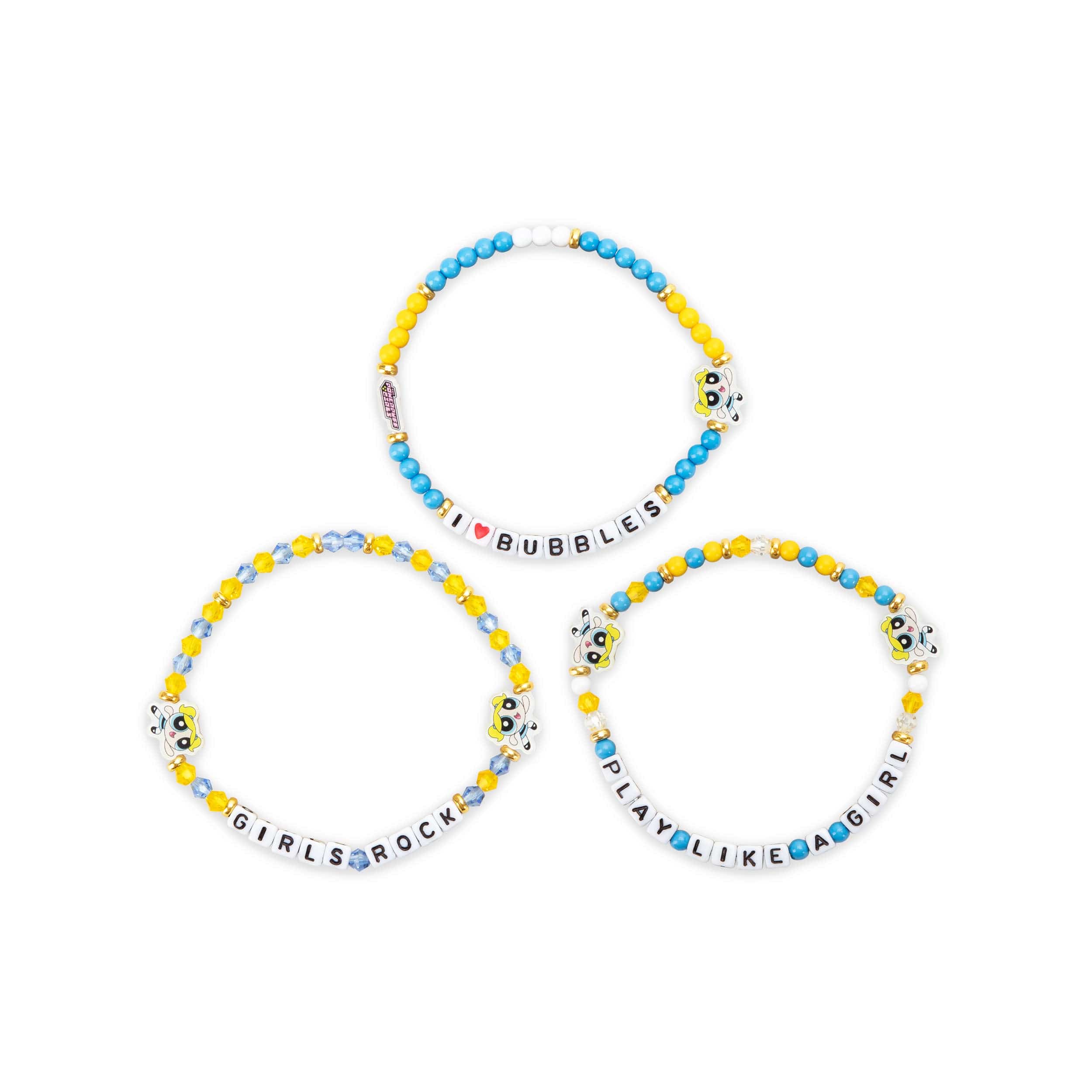 Bubbles The Powerpuff Girls 3 Pack Friendship Bracelet - Image 3