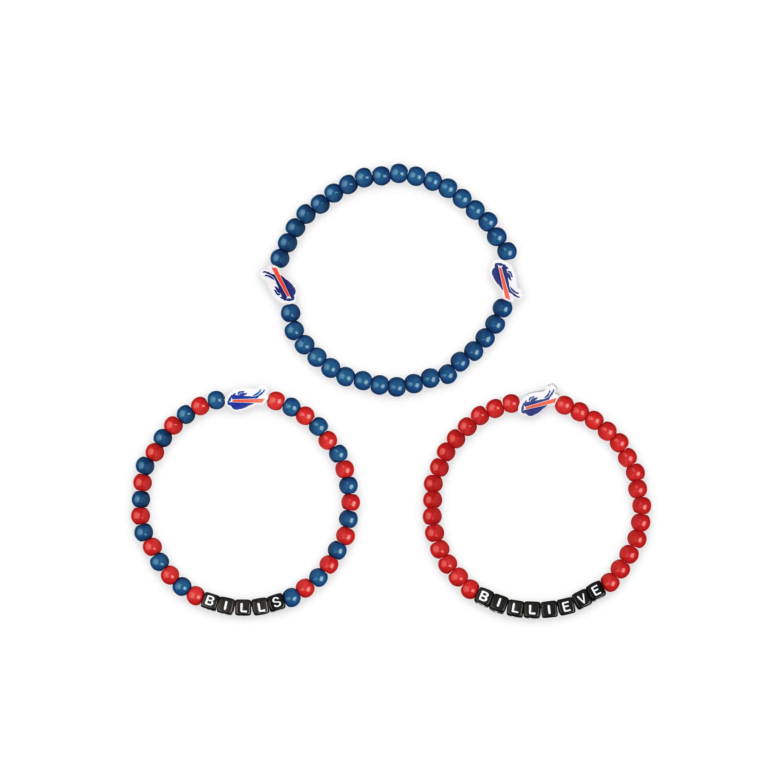 Buffalo Bills NFL 3 Pack Beaded Friendship Bracelet - Image 3