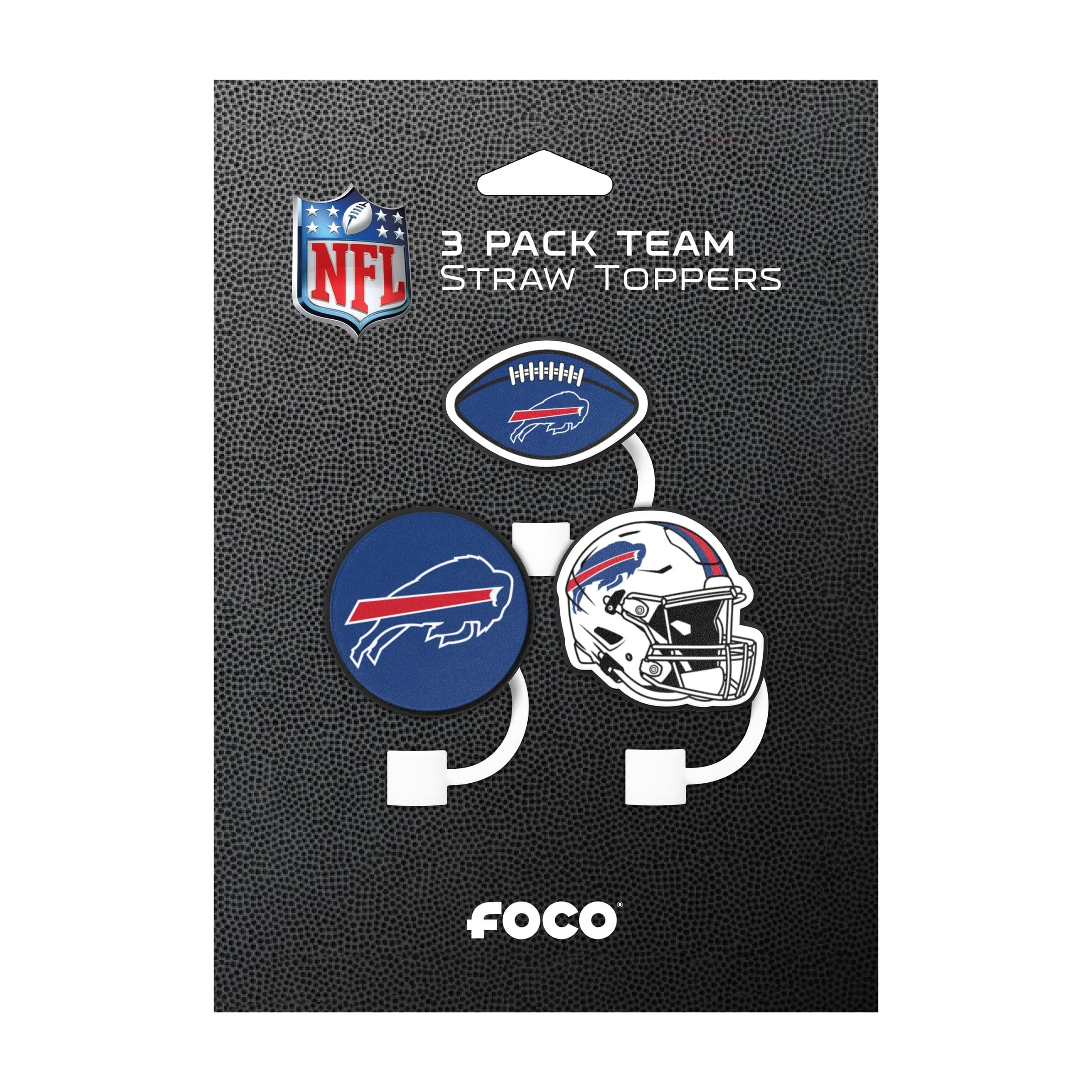 Buffalo Bills NFL 3 Pack Primary Logo Straw Toppers - Image 6