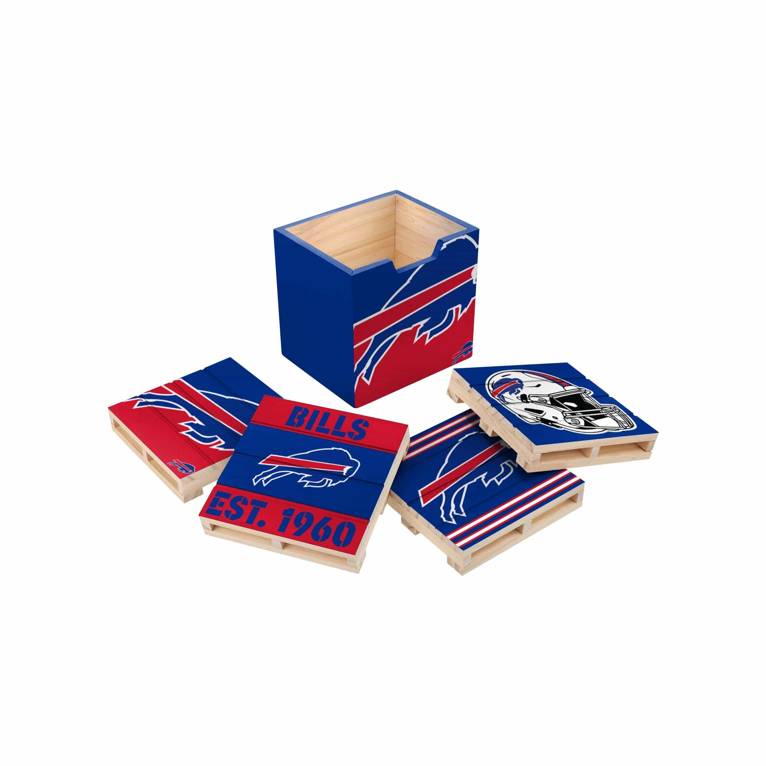 Buffalo Bills NFL 4 Pack Pallet Coaster Set - Image 3