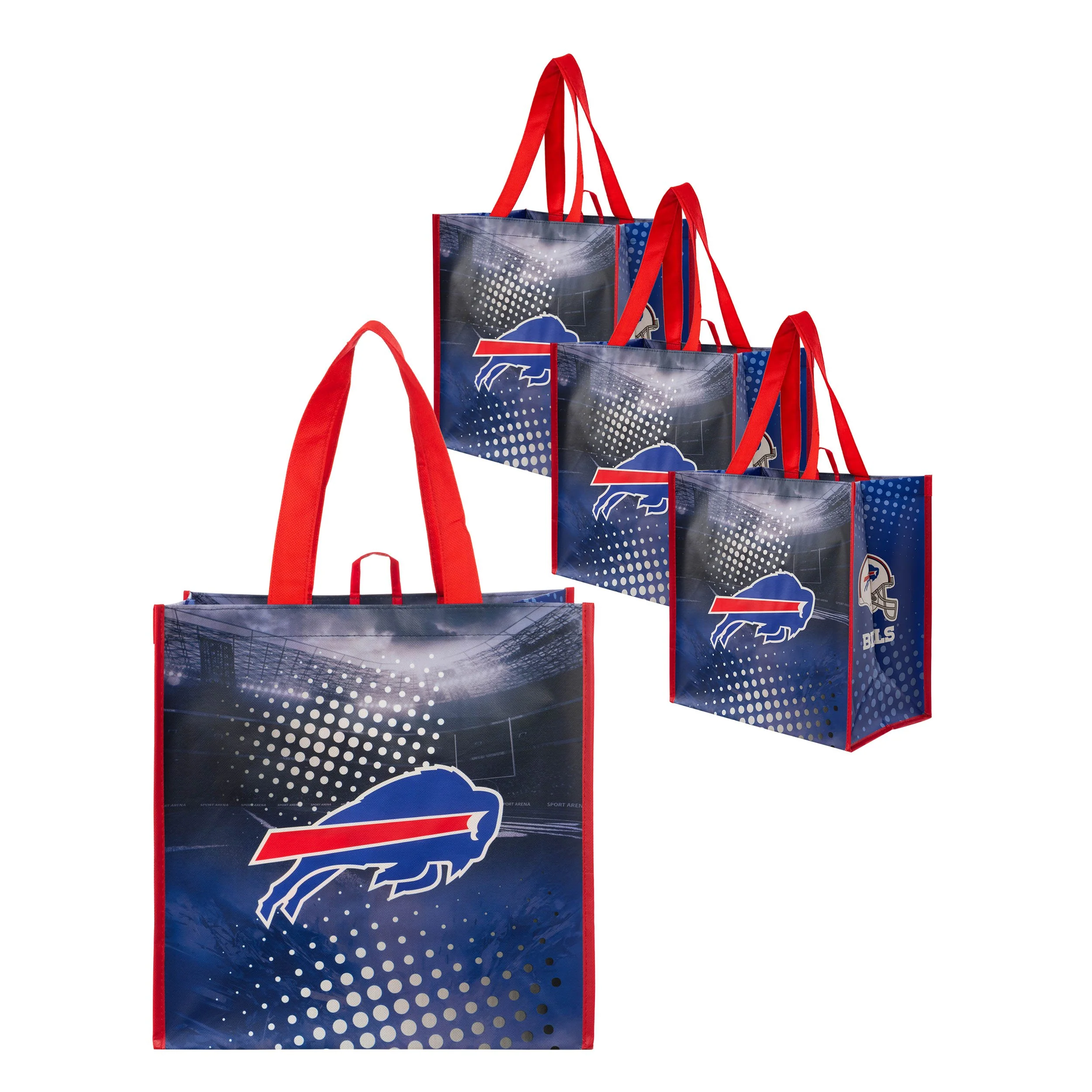 Buffalo Bills NFL 4 Pack Reusable Shopping Bags - Image 2