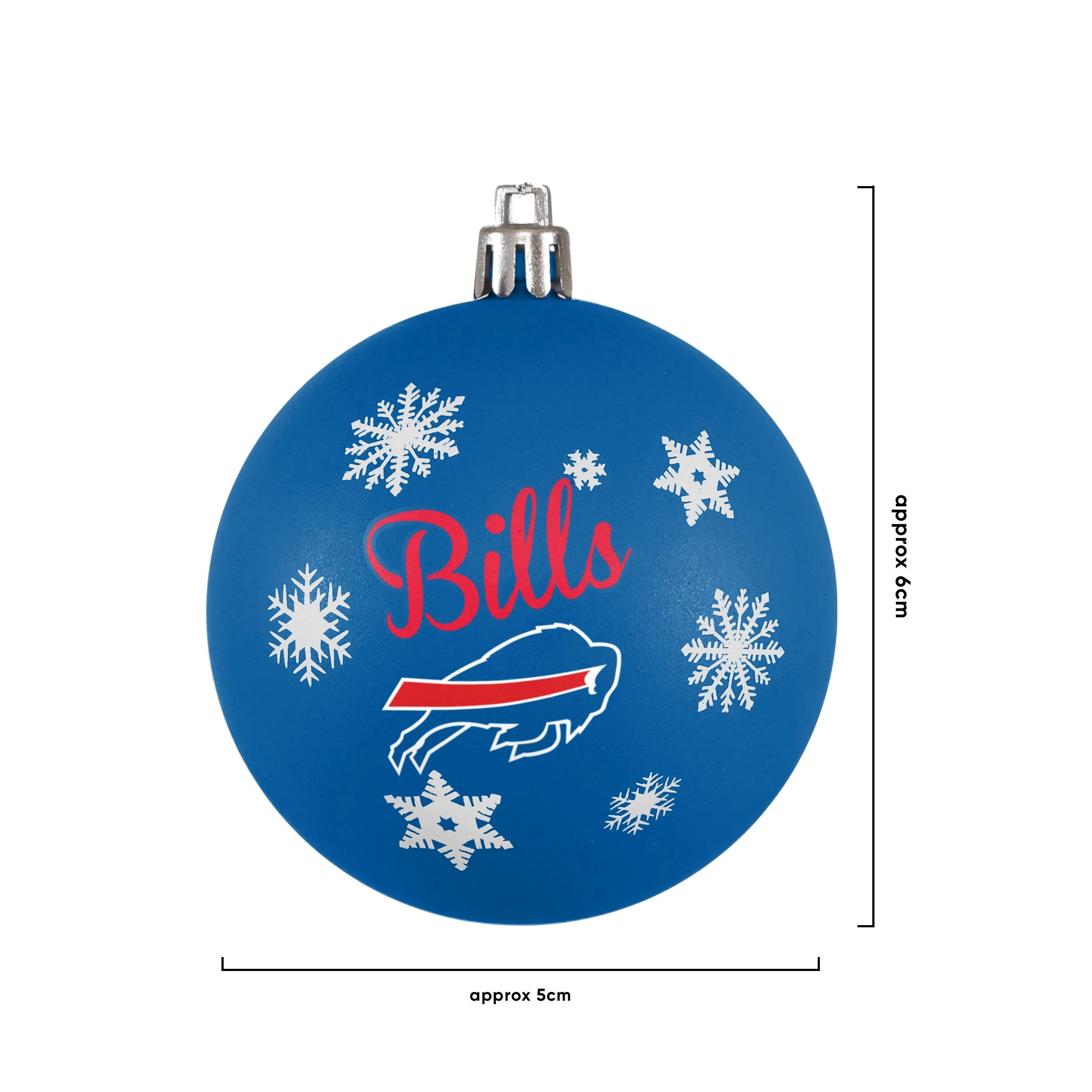 Buffalo Bills NFL 5 Pack Shatterproof Ball Ornament Set - Image 3