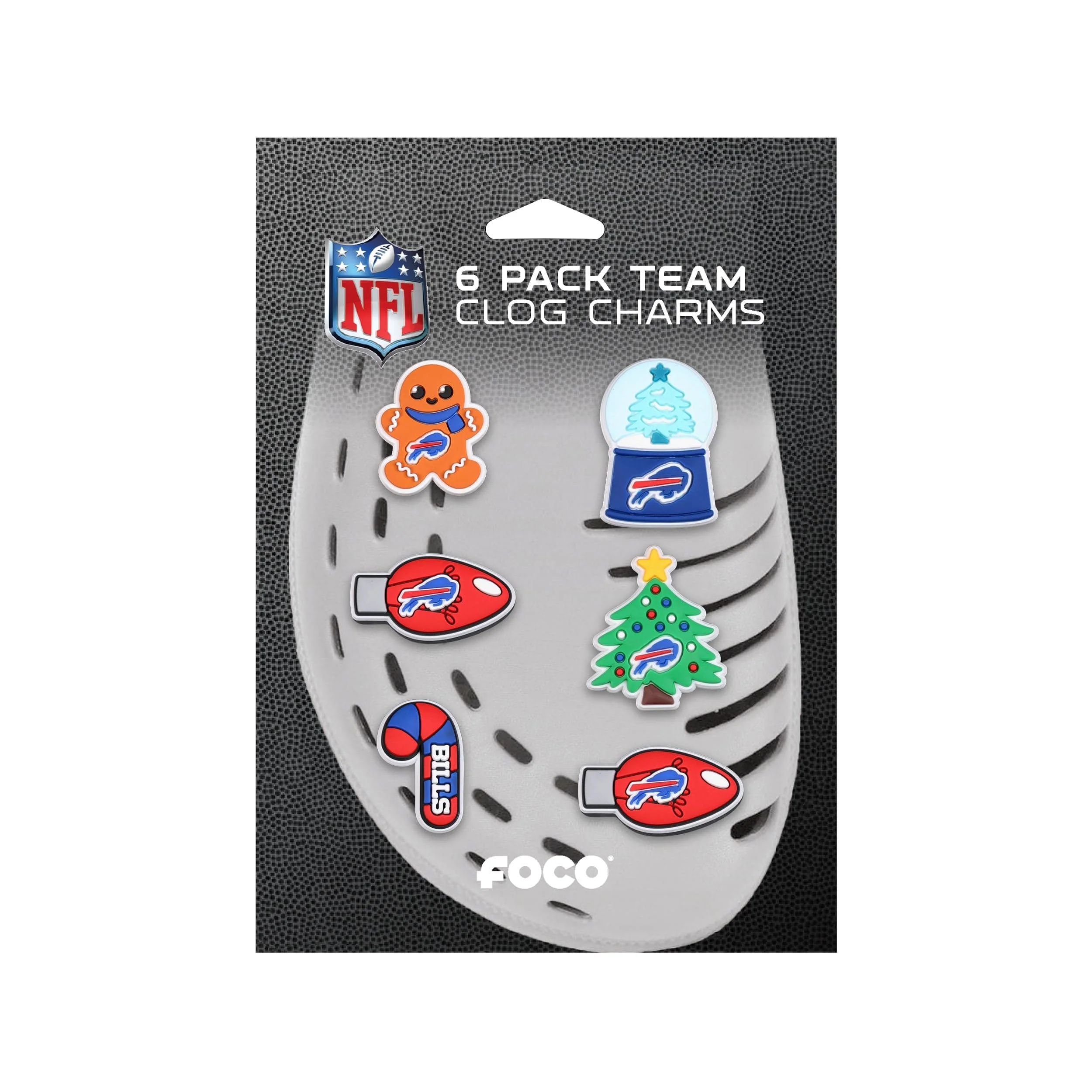 Buffalo Bills NFL 6 Pack Holiday Team Clog Charms - Image 5
