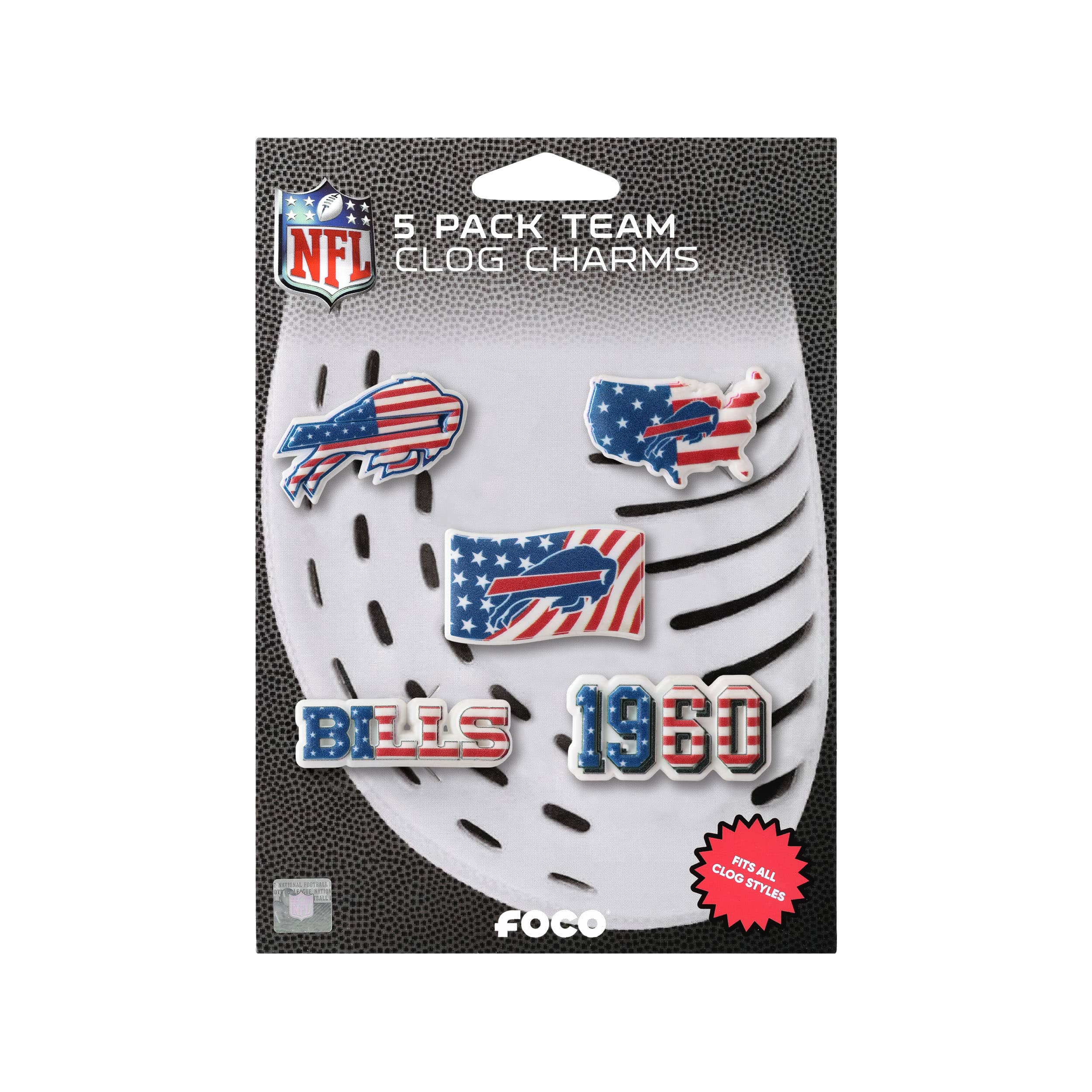 Buffalo Bills NFL Americana 5 Pack Team Clog Charms - Image 5