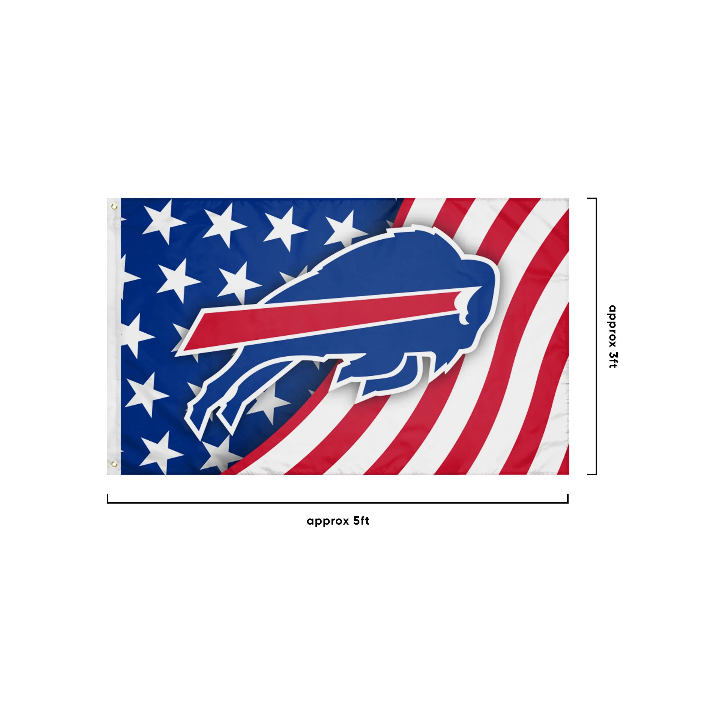 Buffalo Bills NFL Americana Horizontal Flag - Image 3