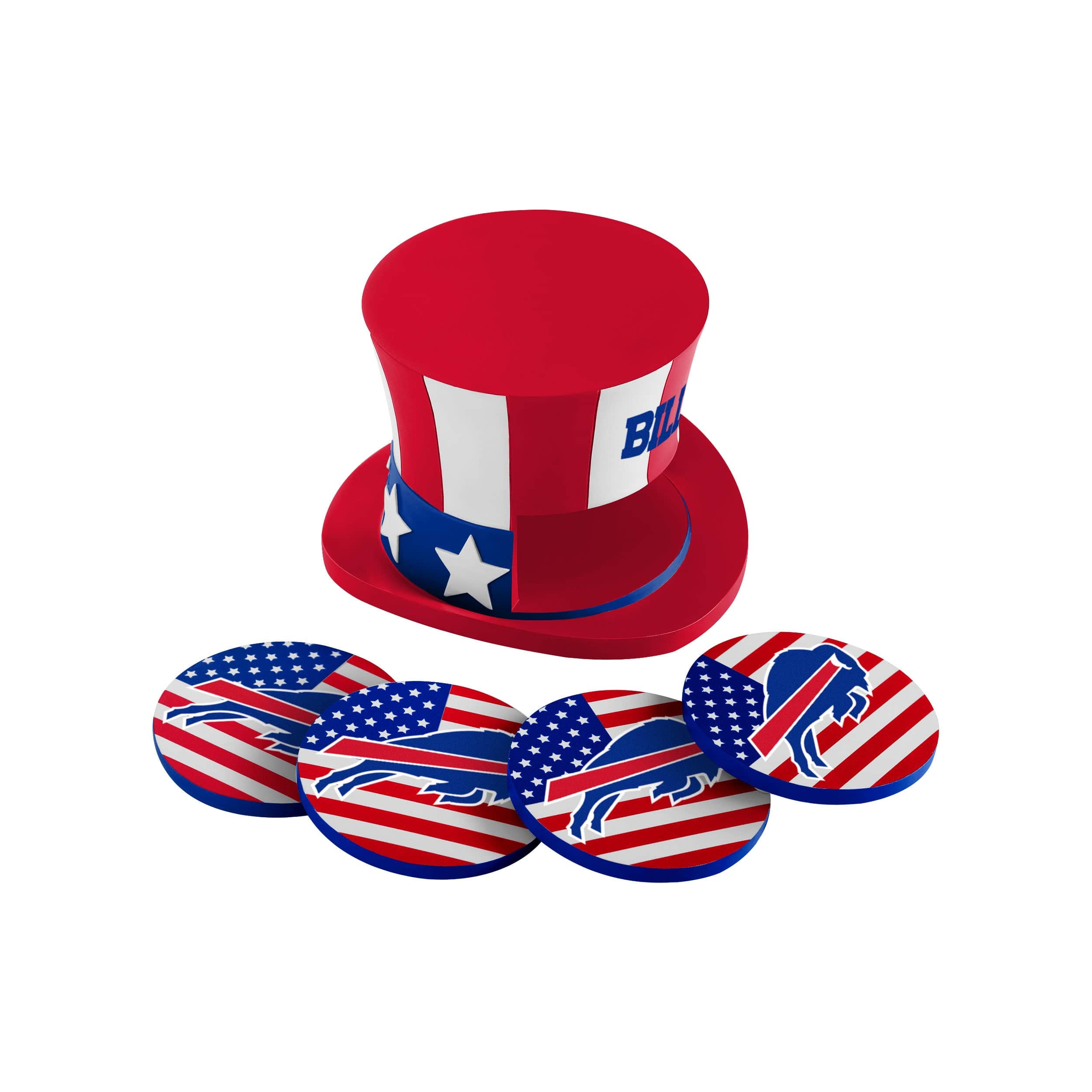 Buffalo Bills NFL Americana Resin Coaster Set - Image 3