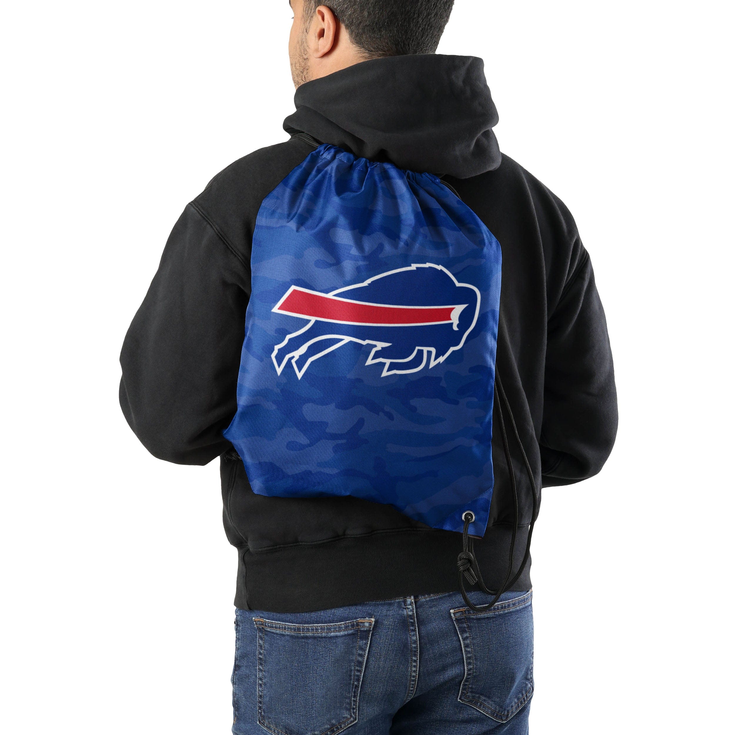 Buffalo Bills NFL Big Logo Camo Drawstring Backpack - Image 2