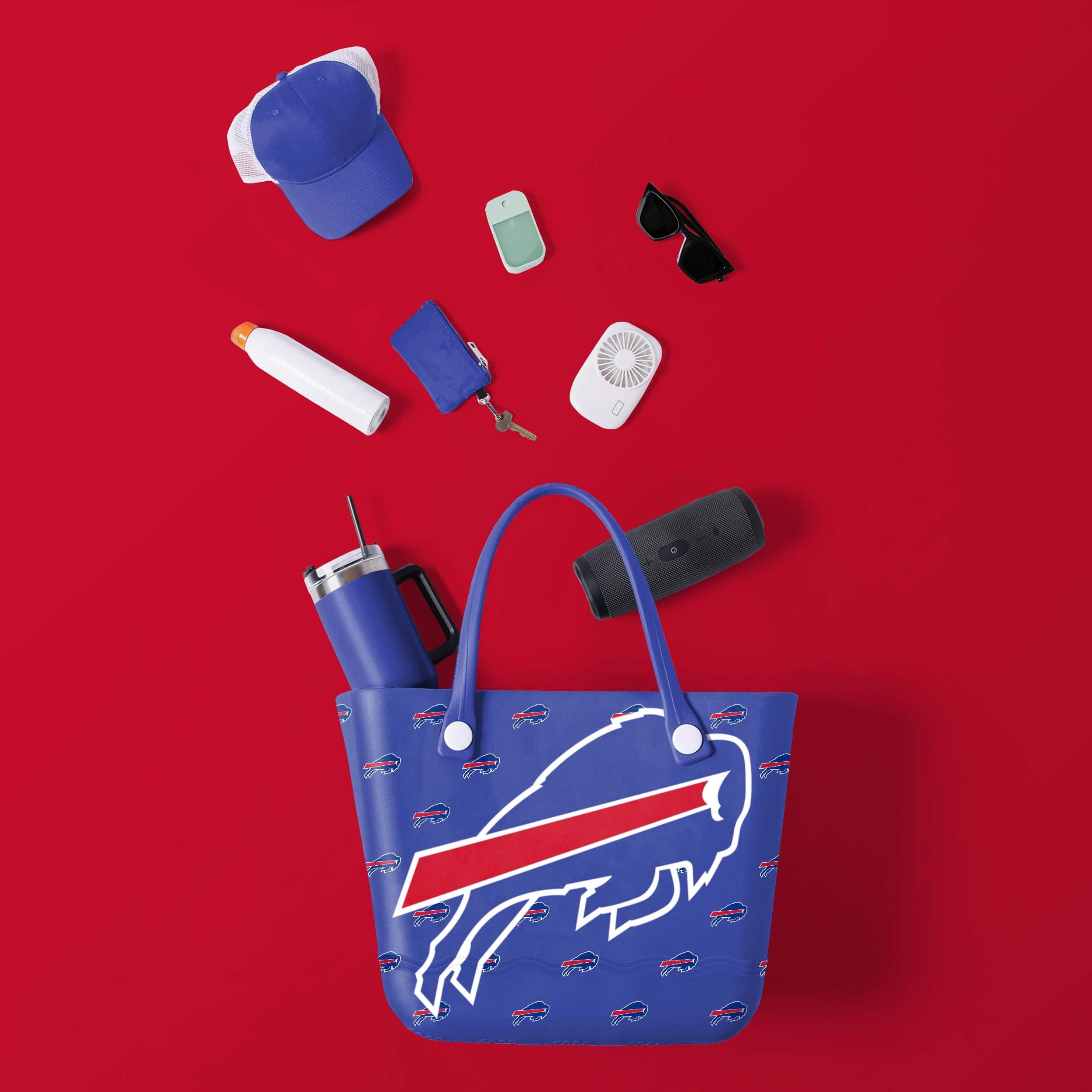 Buffalo Bills NFL Big Logo Mini Print Tailgate Tote Bag - Image 2