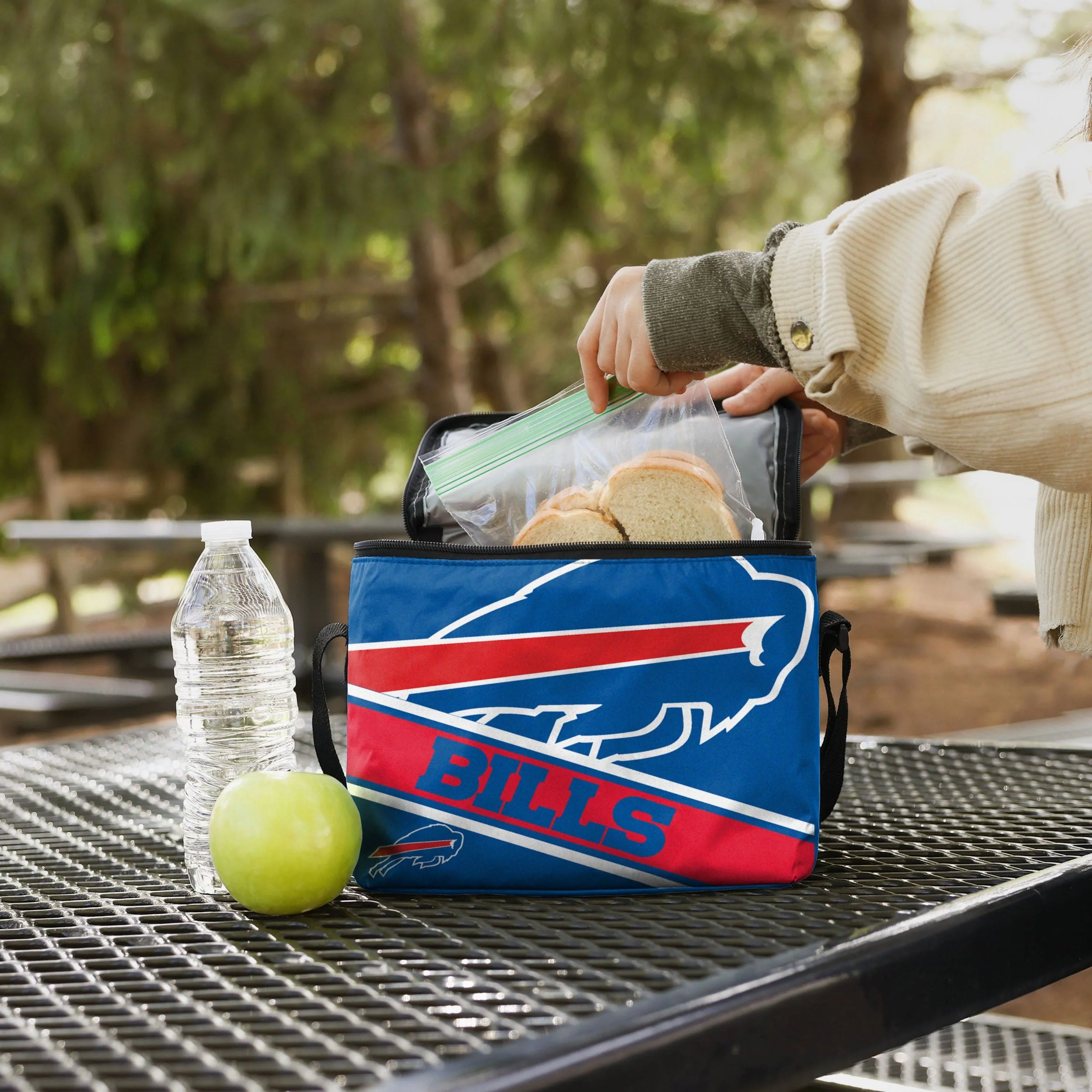 Buffalo Bills NFL Big Logo Stripe 6 Pack Cooler - Image 3
