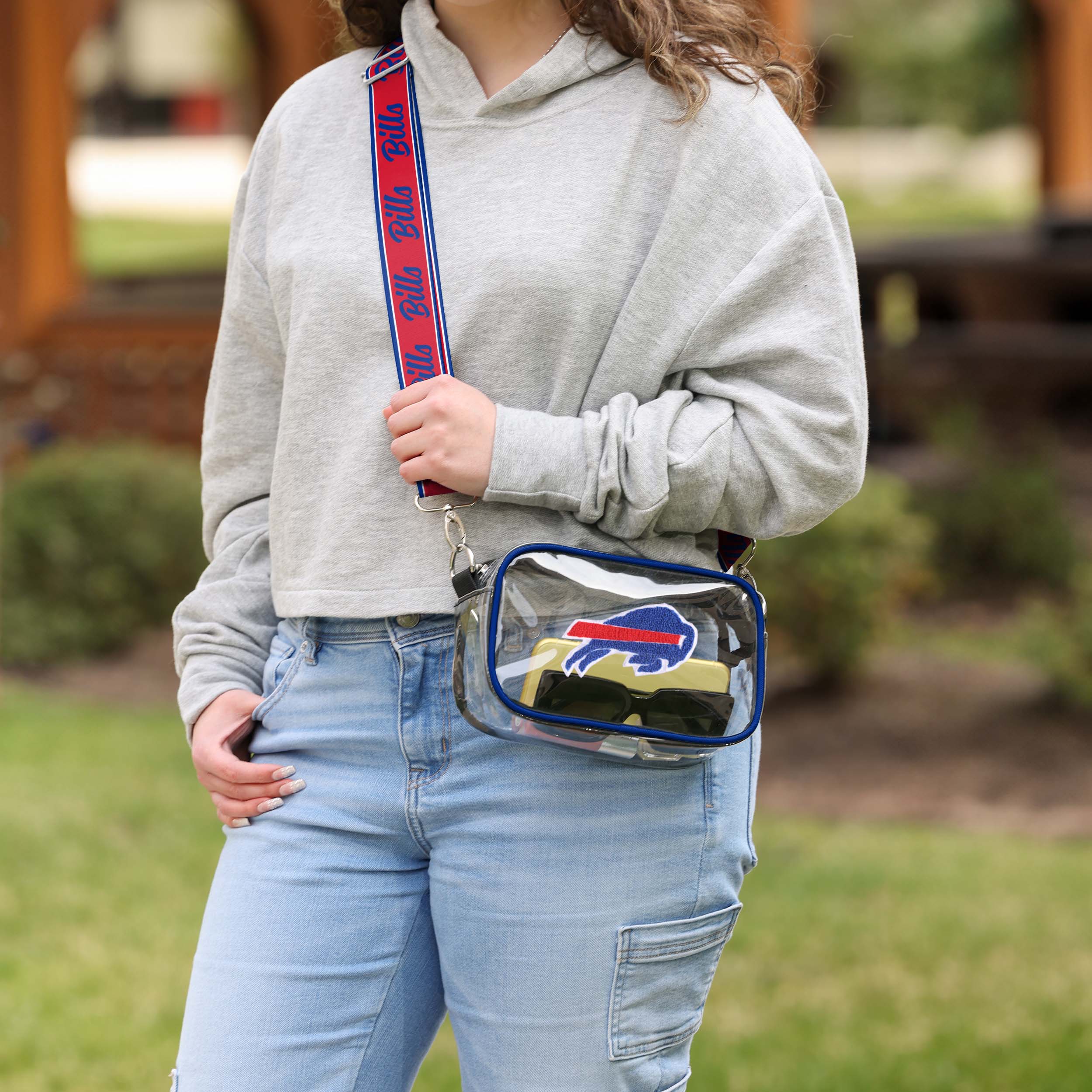 Buffalo Bills NFL Chenille Logo Clear Crossbody Bag - Image 3