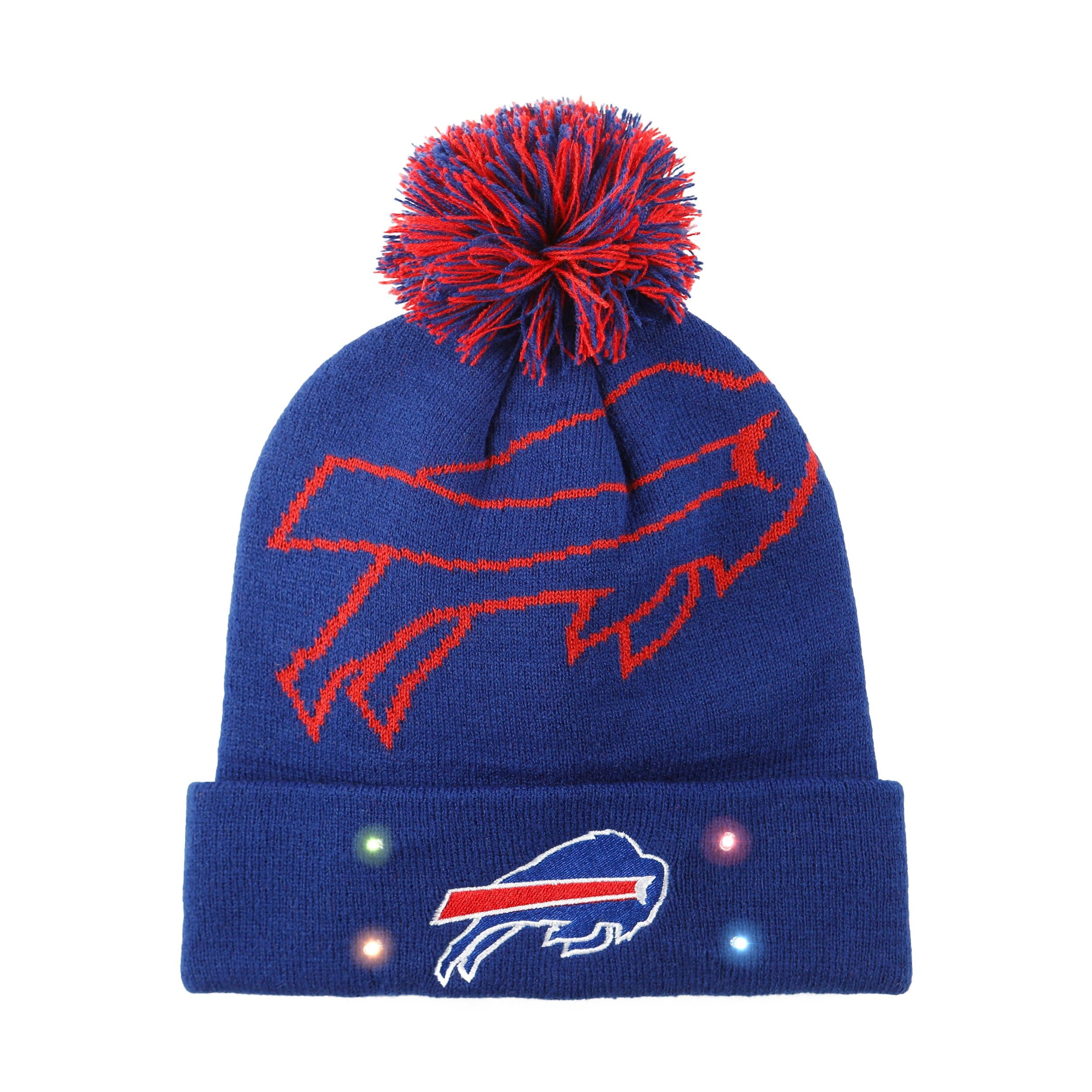 Buffalo Bills NFL Cropped Logo Light Up Knit Beanie - Image 2