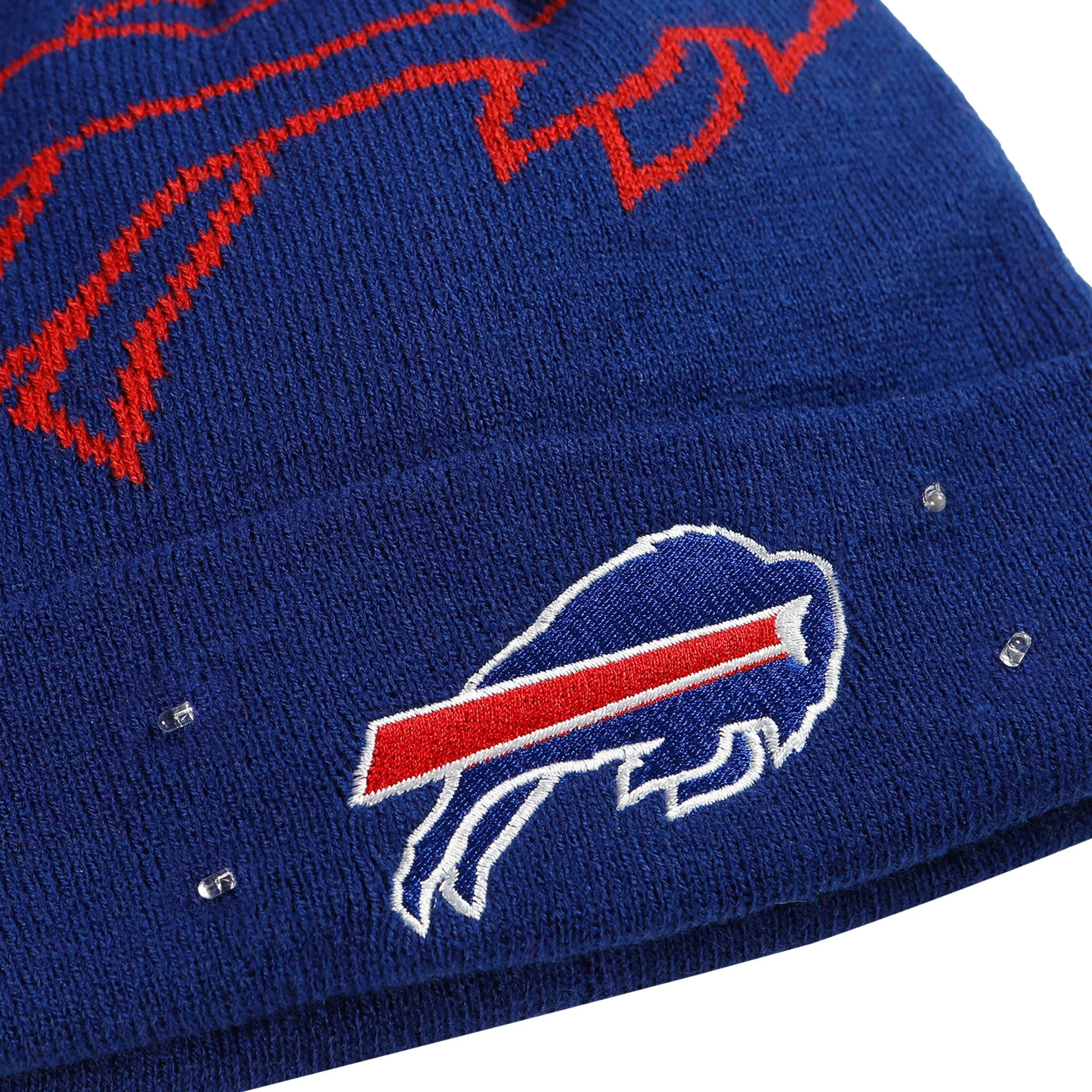 Buffalo Bills NFL Cropped Logo Light Up Knit Beanie - Image 3