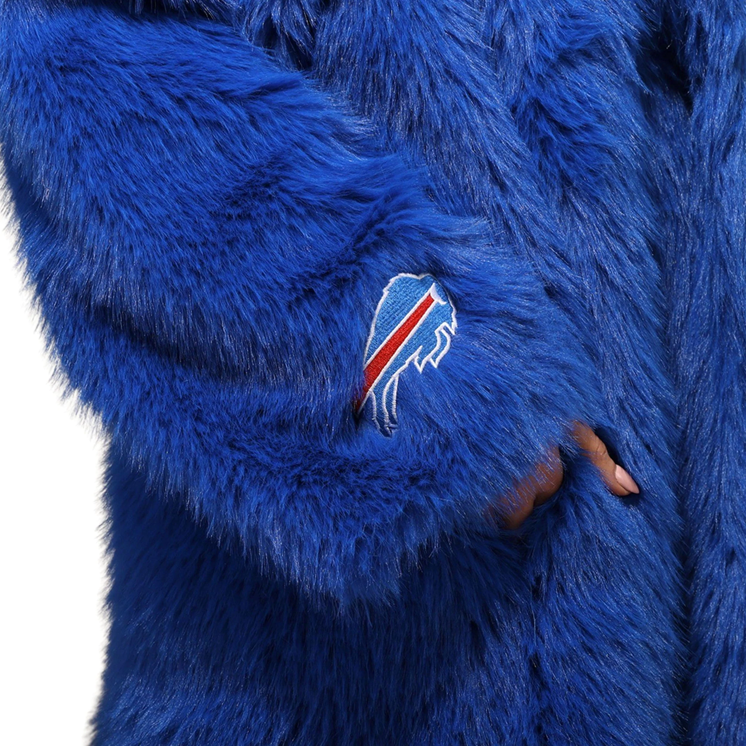Buffalo Bills NFL Faux Fur Long Jacket - Image 3