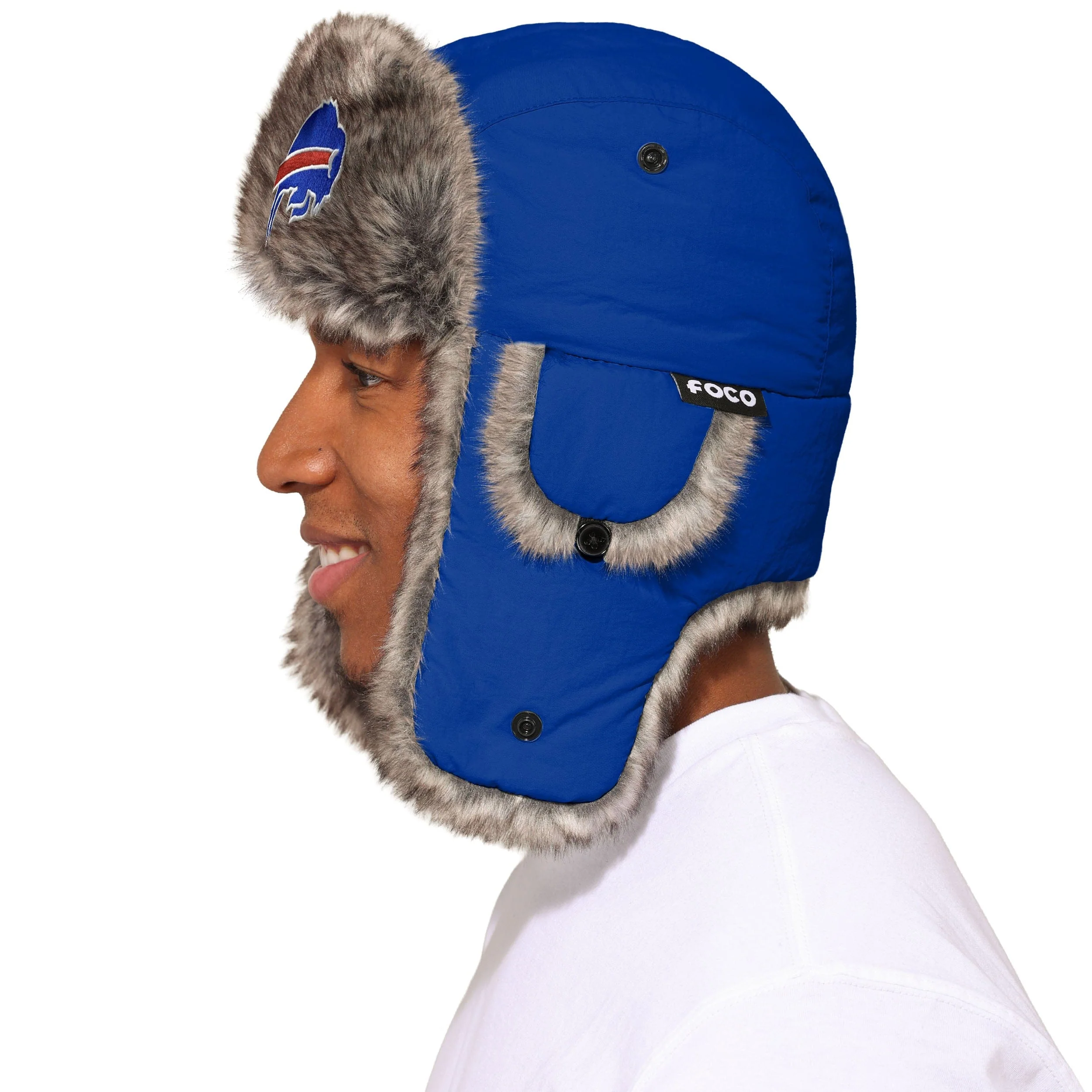 Buffalo Bills NFL Faux Fur Trapper Hat - Image 2