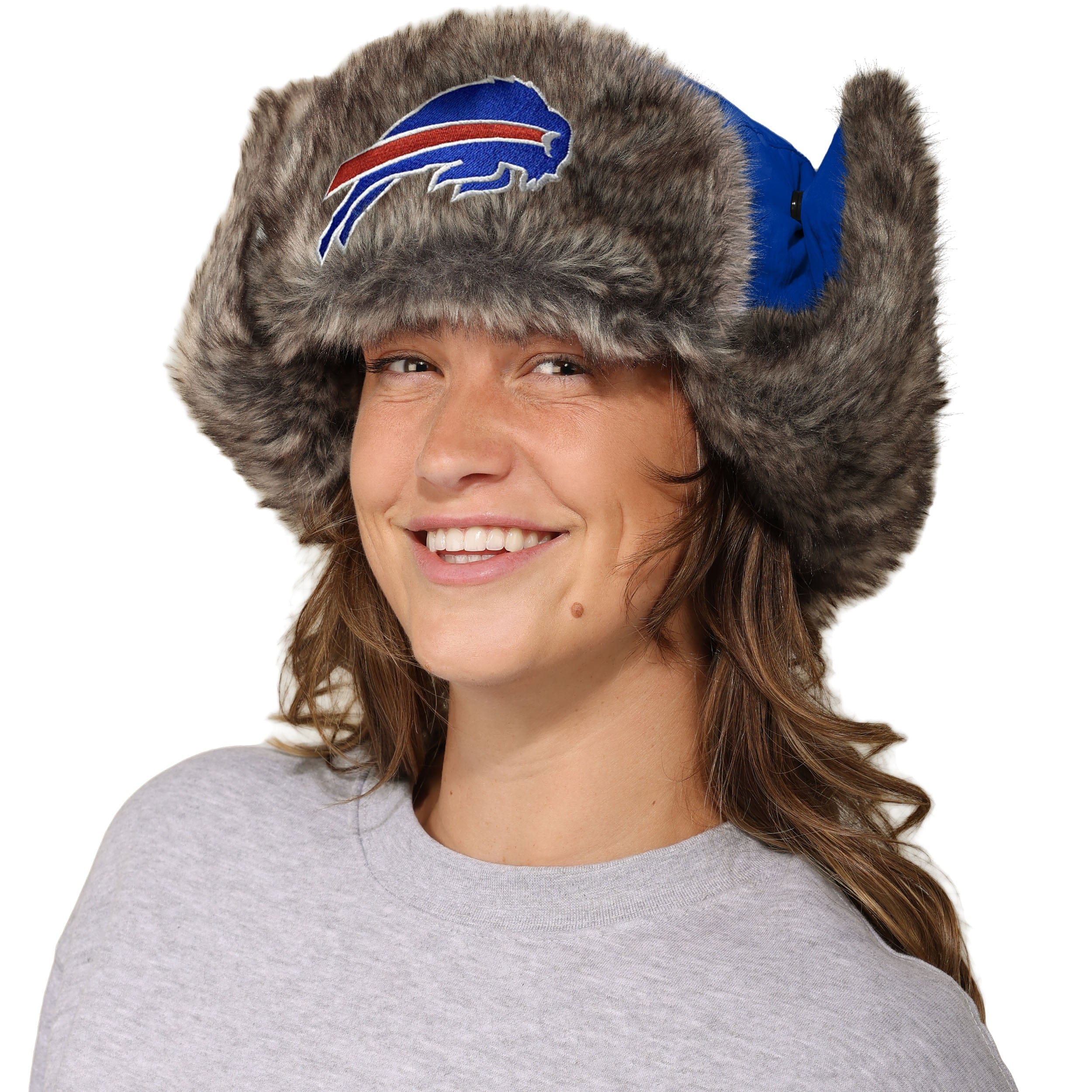 Buffalo Bills NFL Faux Fur Trapper Hat - Image 3