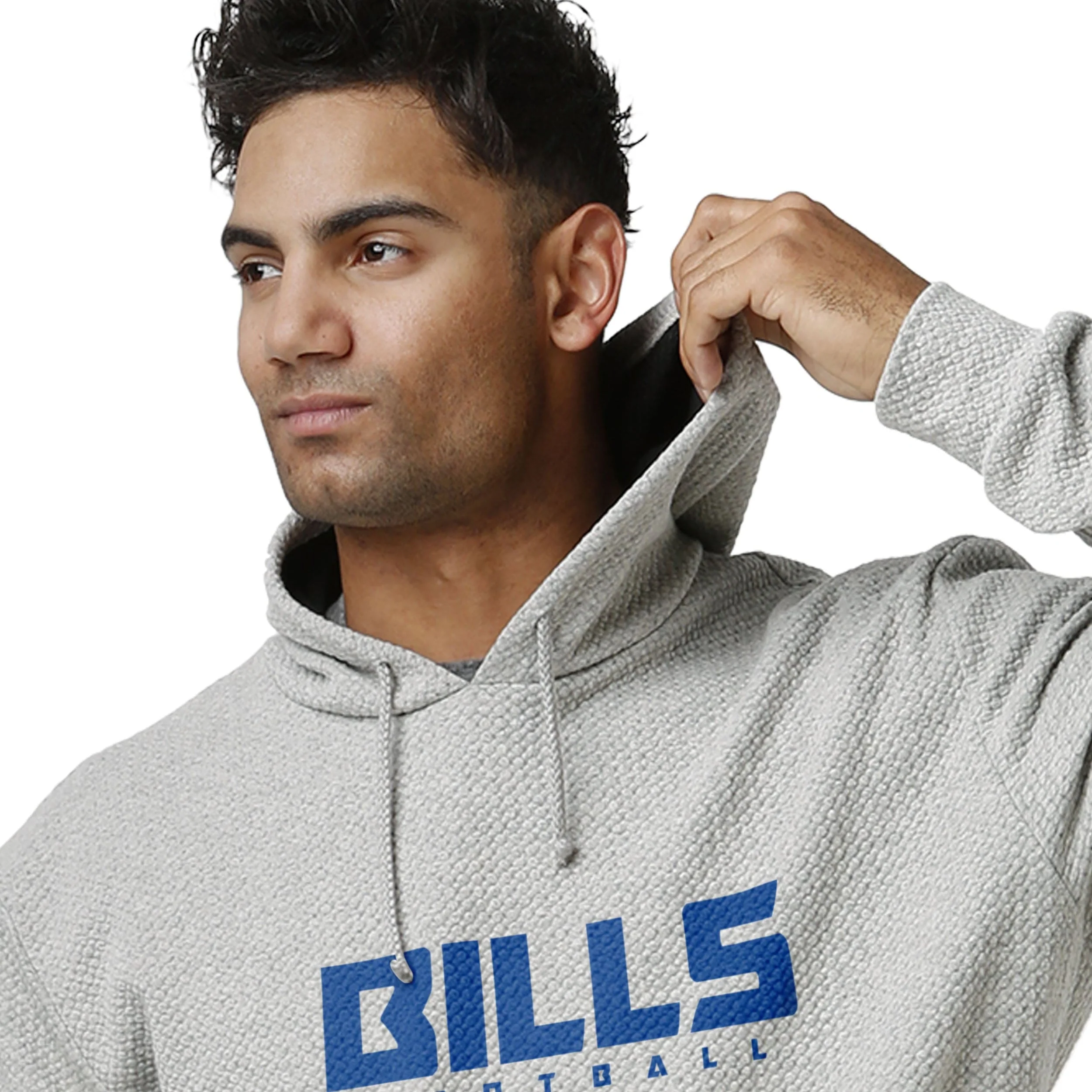 Buffalo Bills NFL Mens Gray Woven Hoodie - Image 5