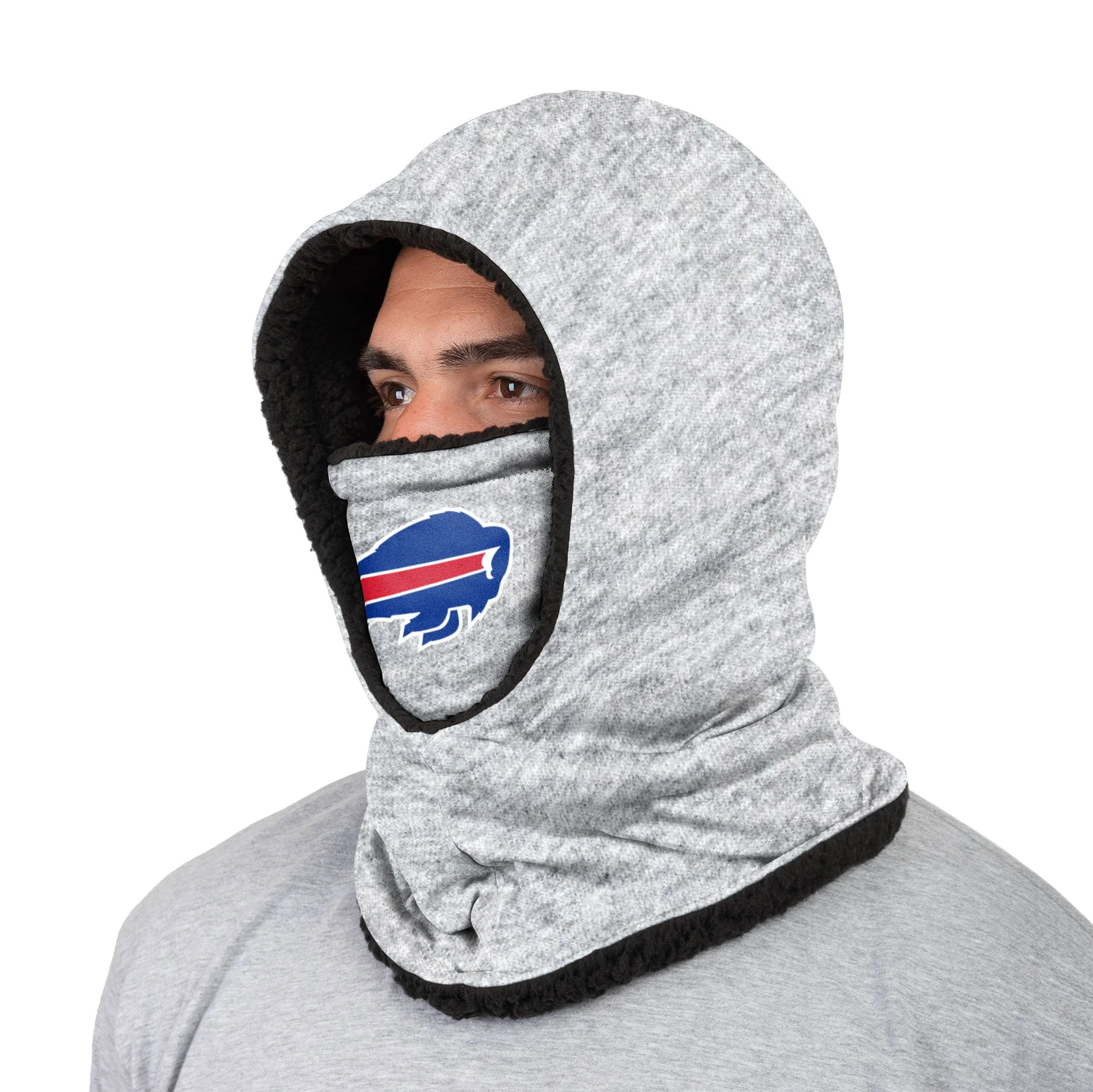 Buffalo Bills NFL Heather Grey Big Logo Hooded Gaiter - Image 2