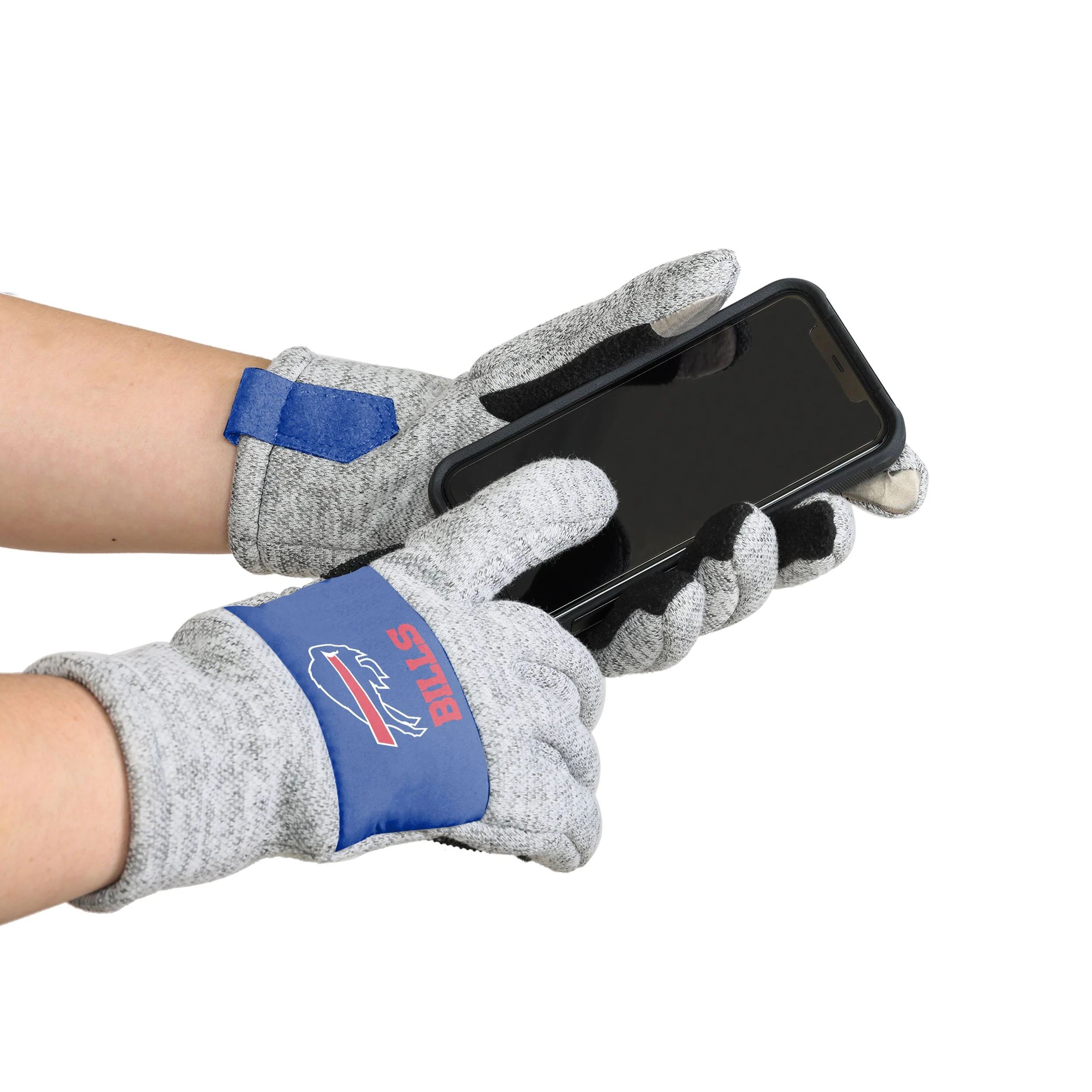 Buffalo Bills NFL Heather Grey Insulated Gloves - Image 2