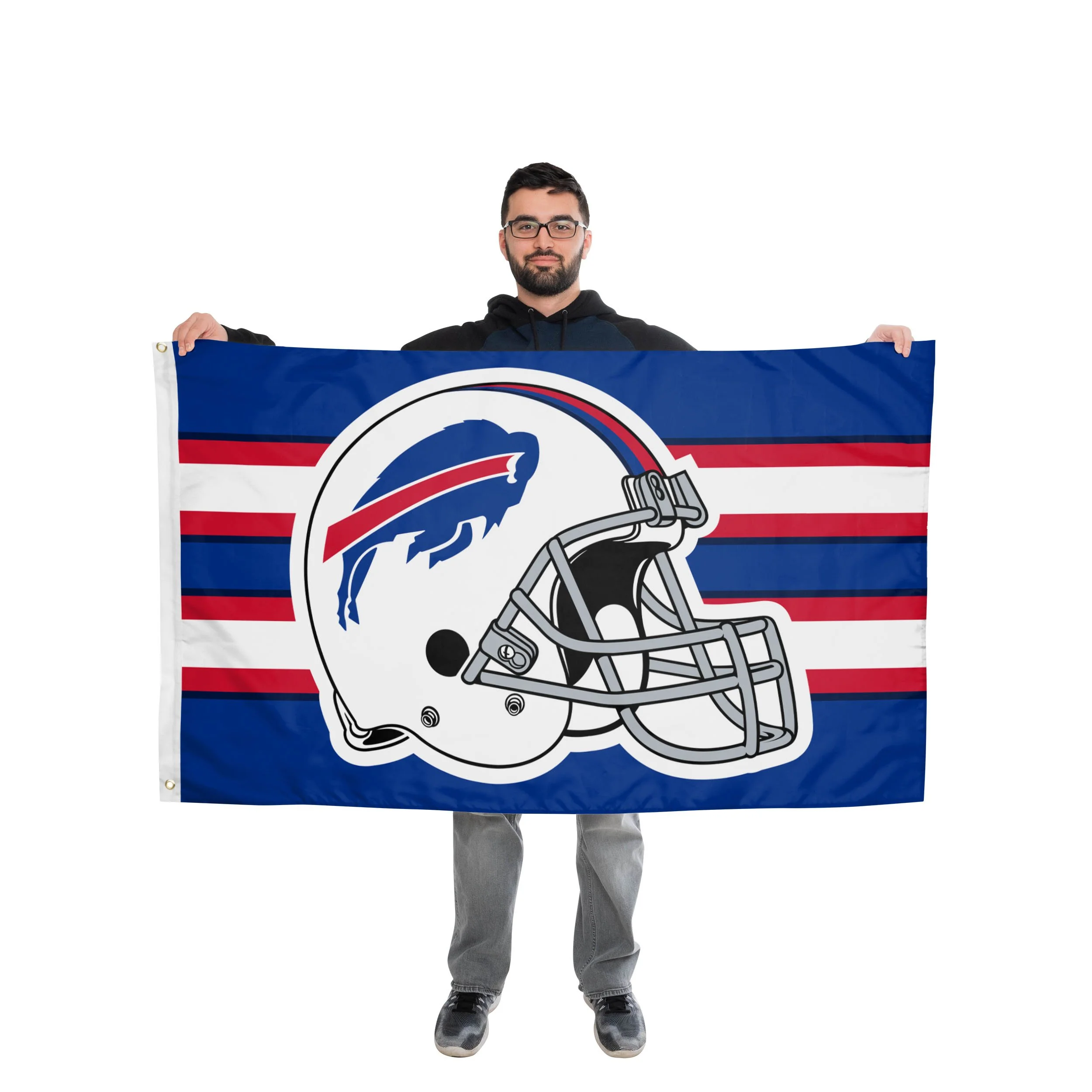 Buffalo Bills NFL Helmet Horizontal Flag - Image 2