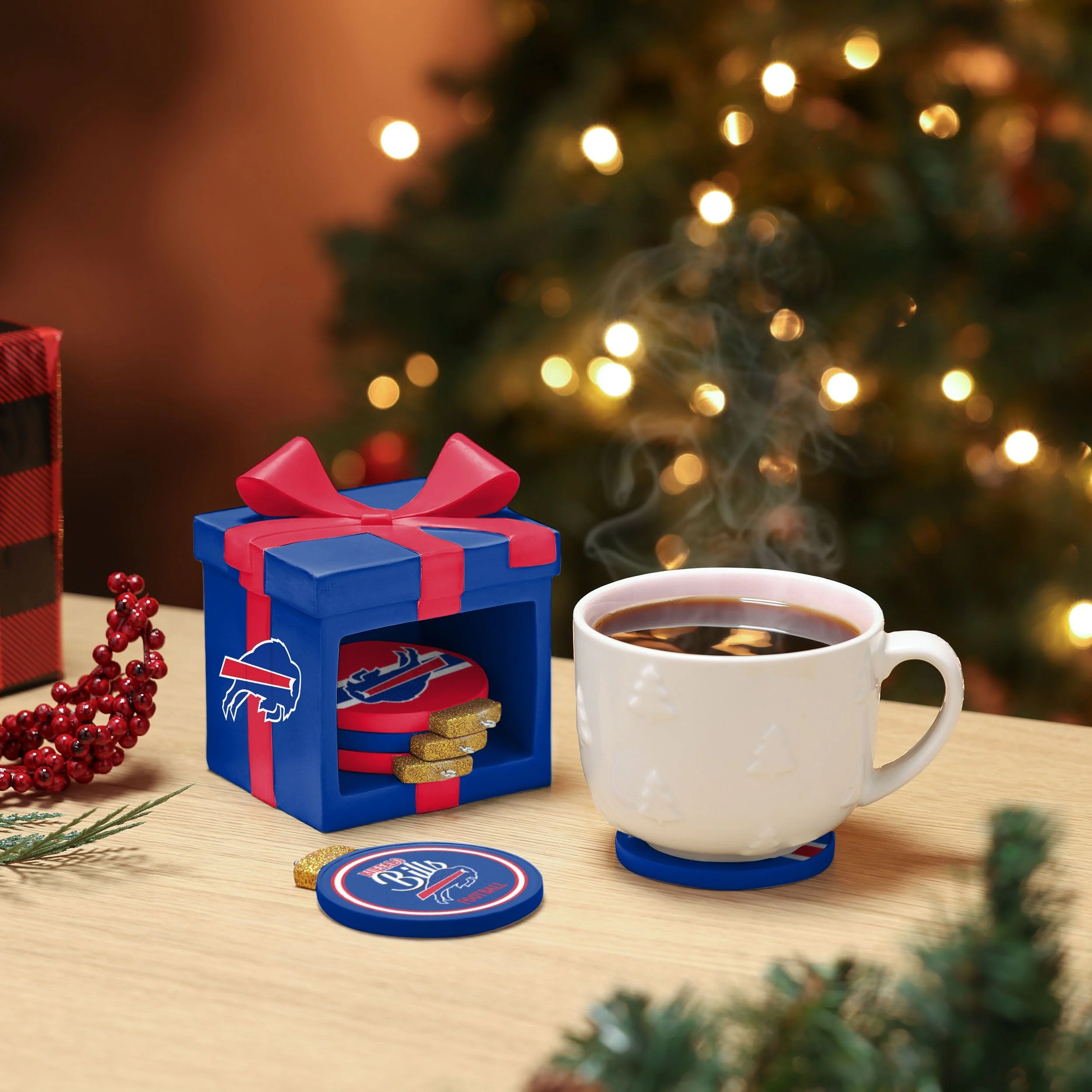 Buffalo Bills NFL Holiday 5 Pack Coaster Set - Image 2