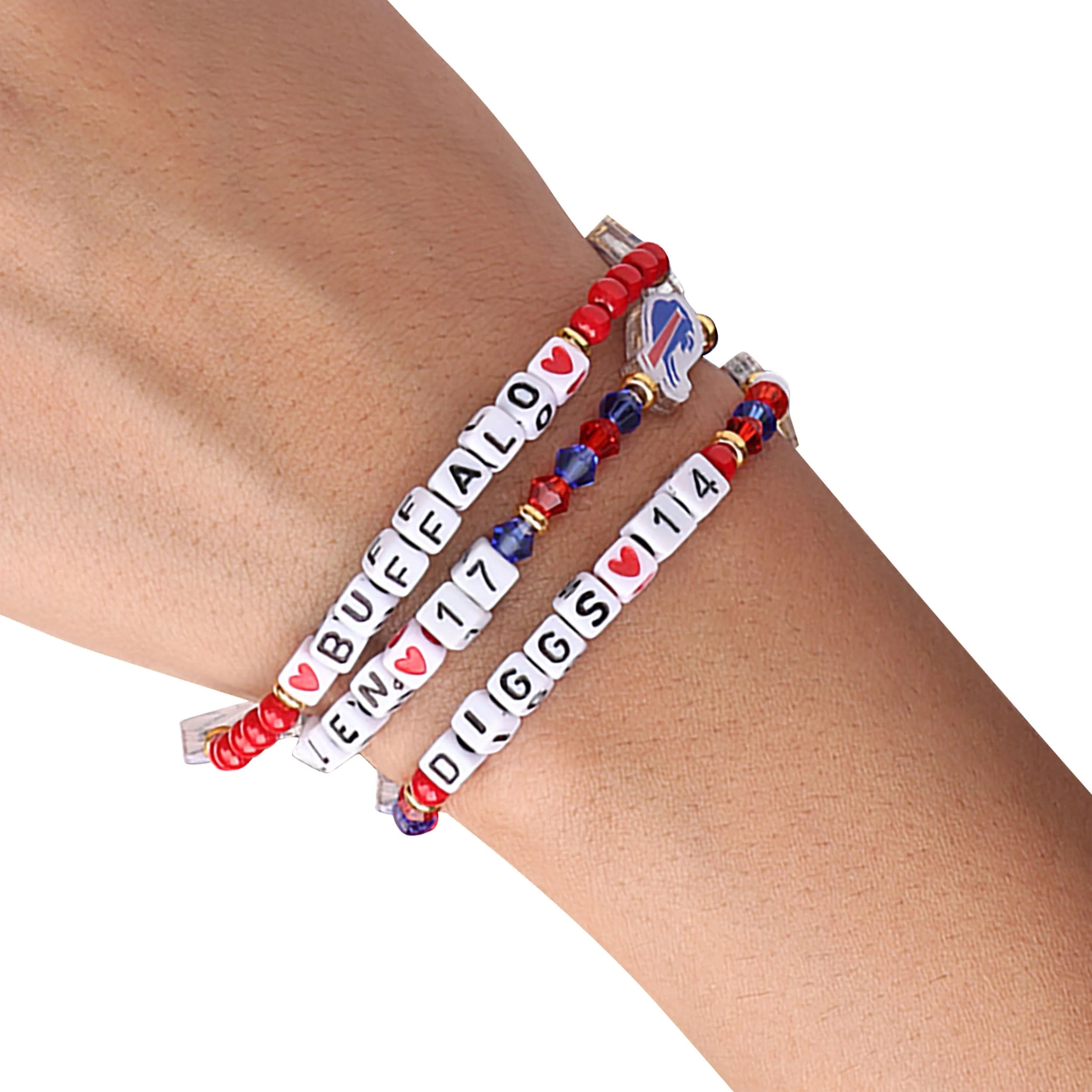 Buffalo Bills NFL Josh Allen & Stefon Diggs 3 Pack Player Friendship Bracelet - Image 4