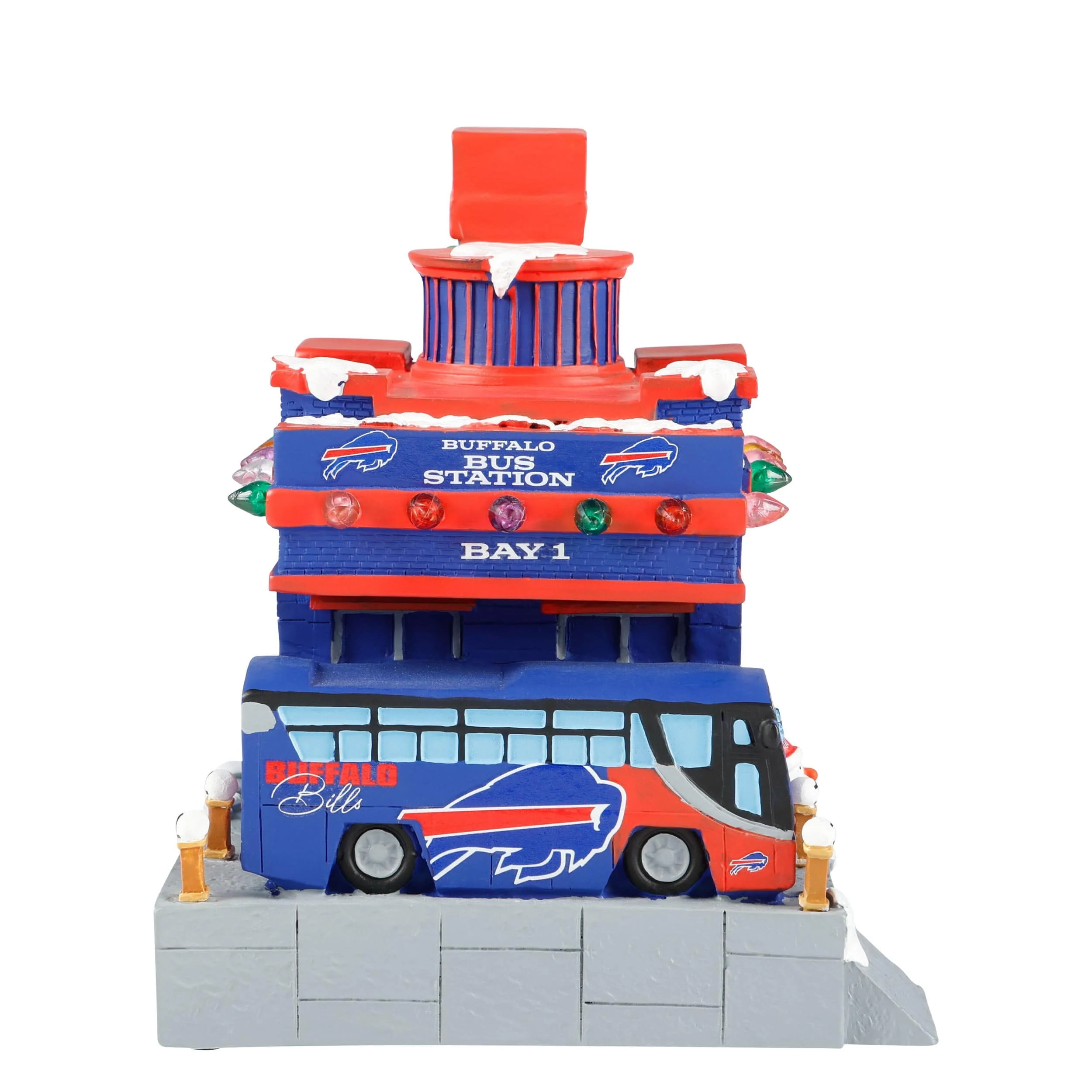 Buffalo Bills NFL Light Up Resin Team Bus Station - Image 3