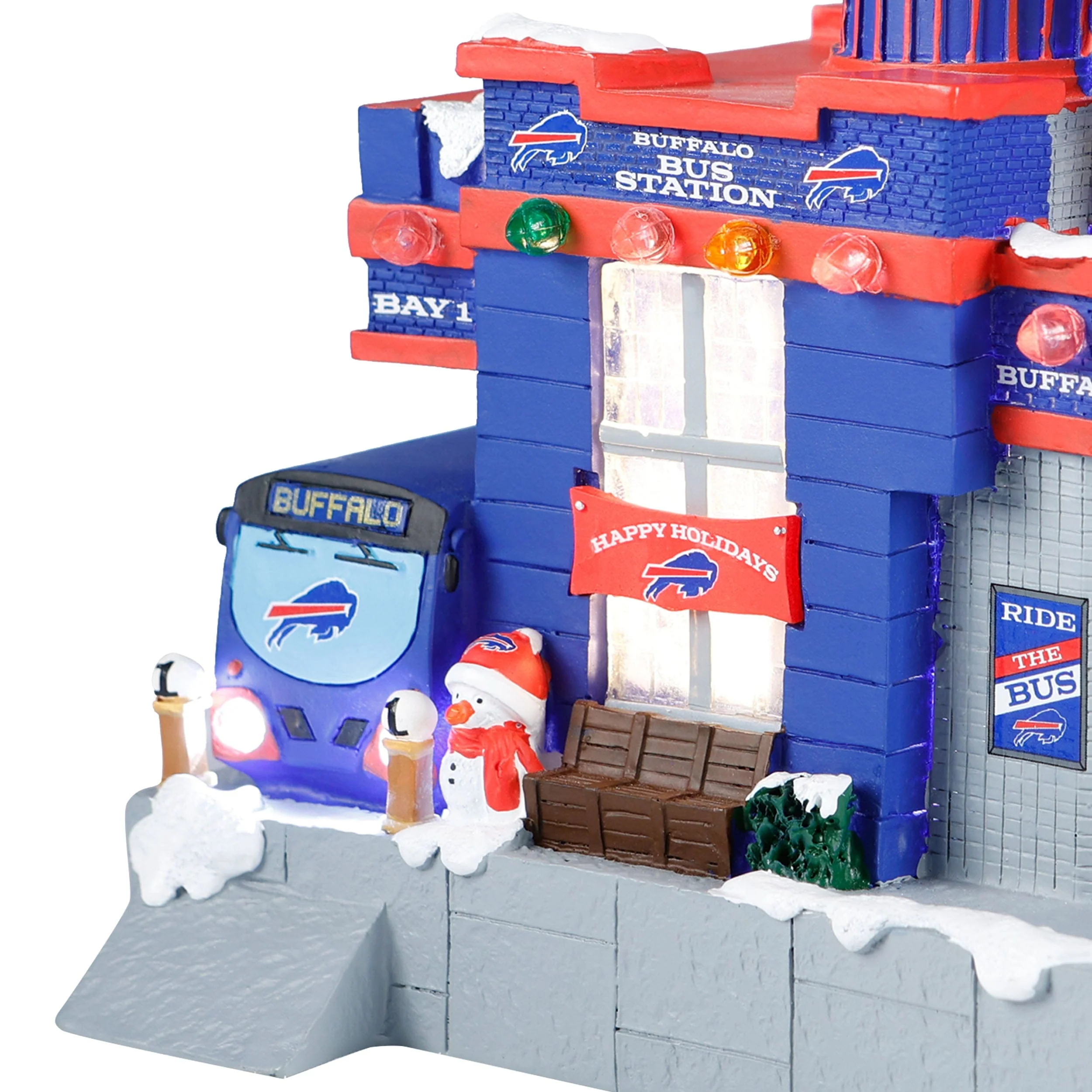 Buffalo Bills NFL Light Up Resin Team Bus Station - Image 4
