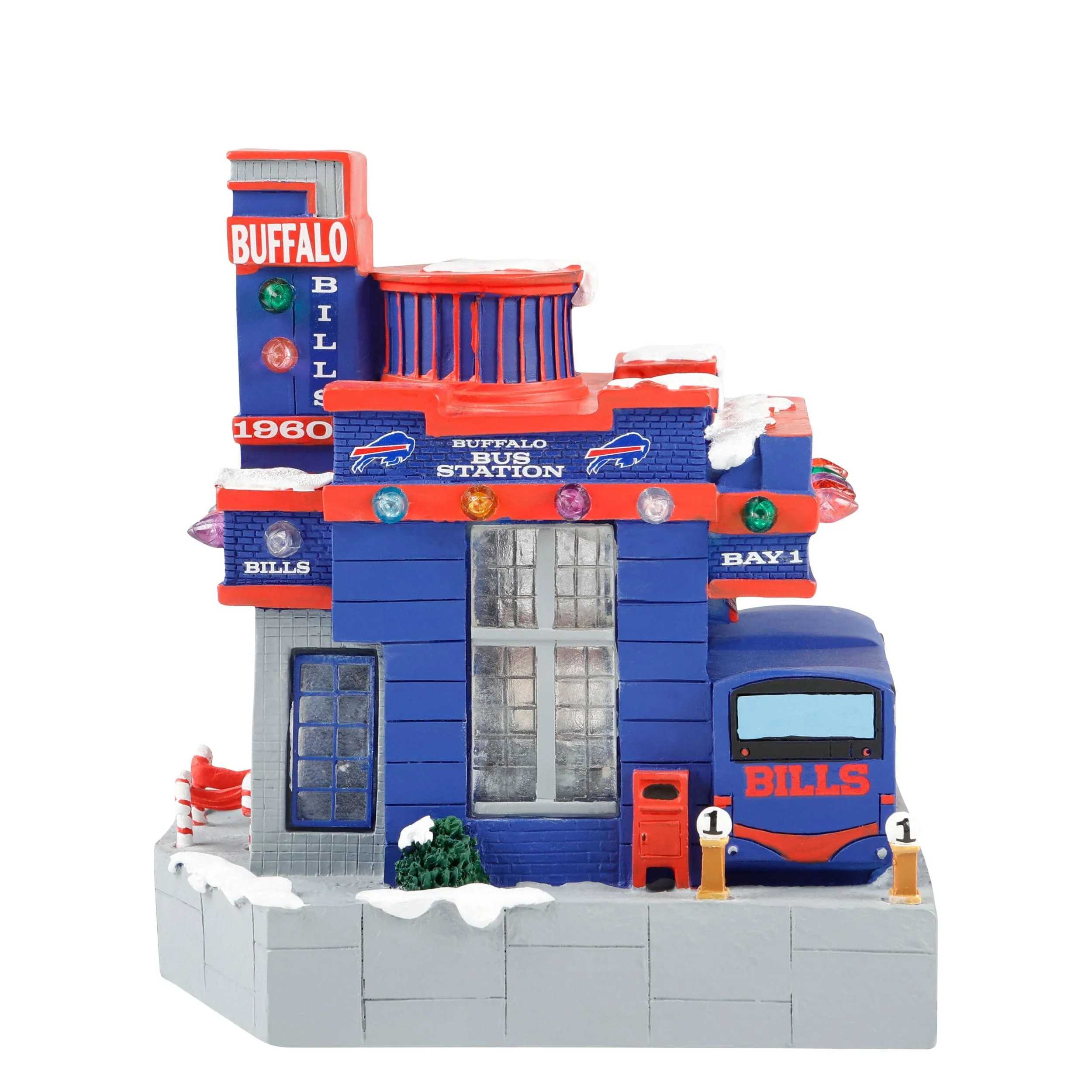 Buffalo Bills NFL Light Up Resin Team Bus Station - Image 5