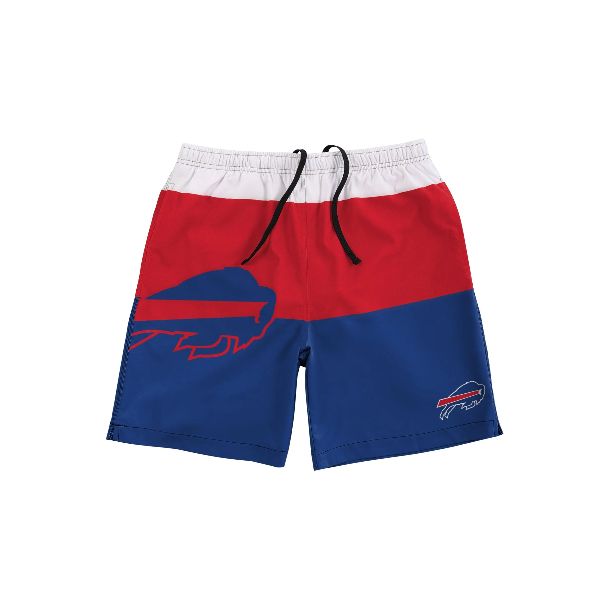 Buffalo Bills NFL Mens 3 Stripe Big Logo Swimming Trunks - Image 4
