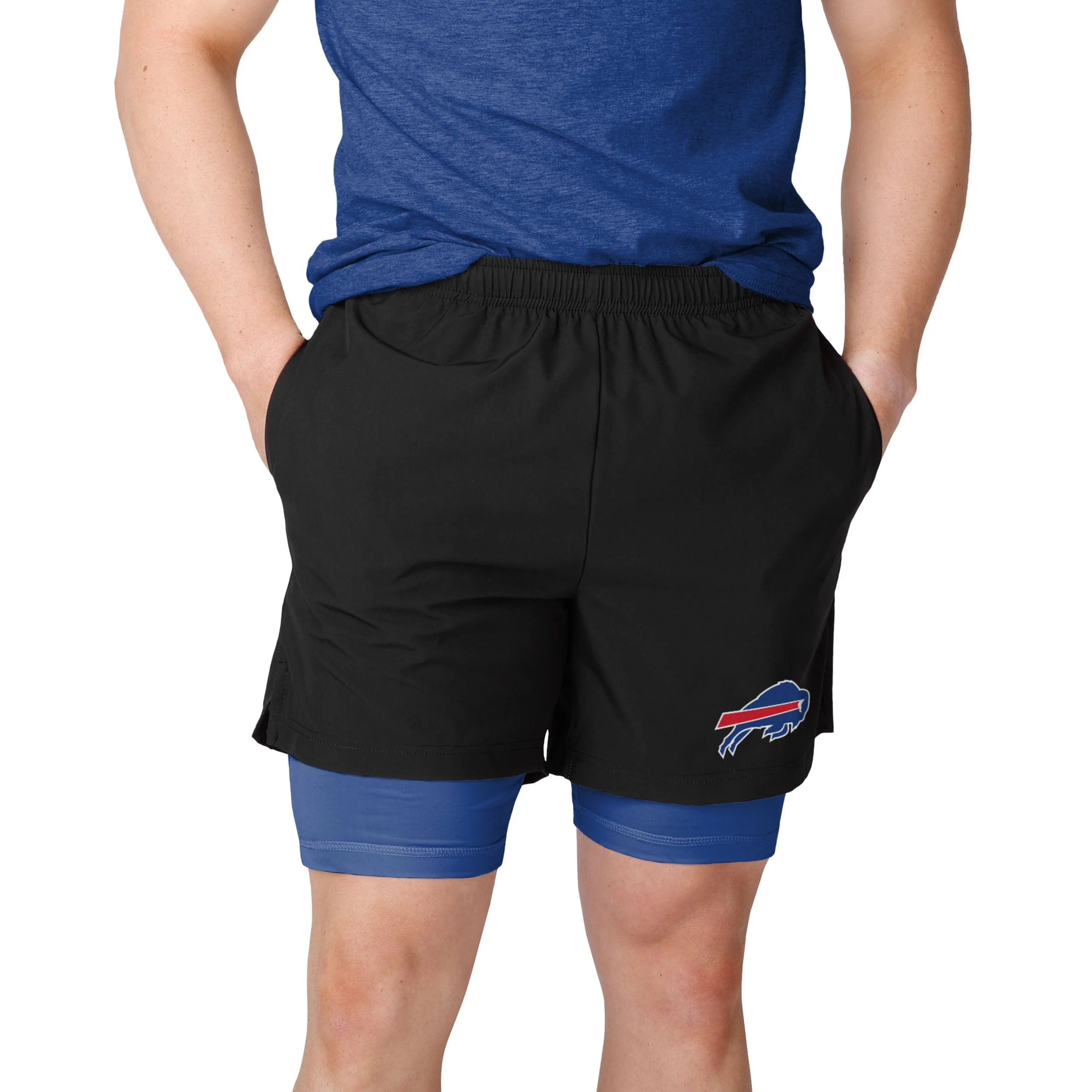Buffalo Bills NFL Mens Black Team Color Lining Shorts - Image 2