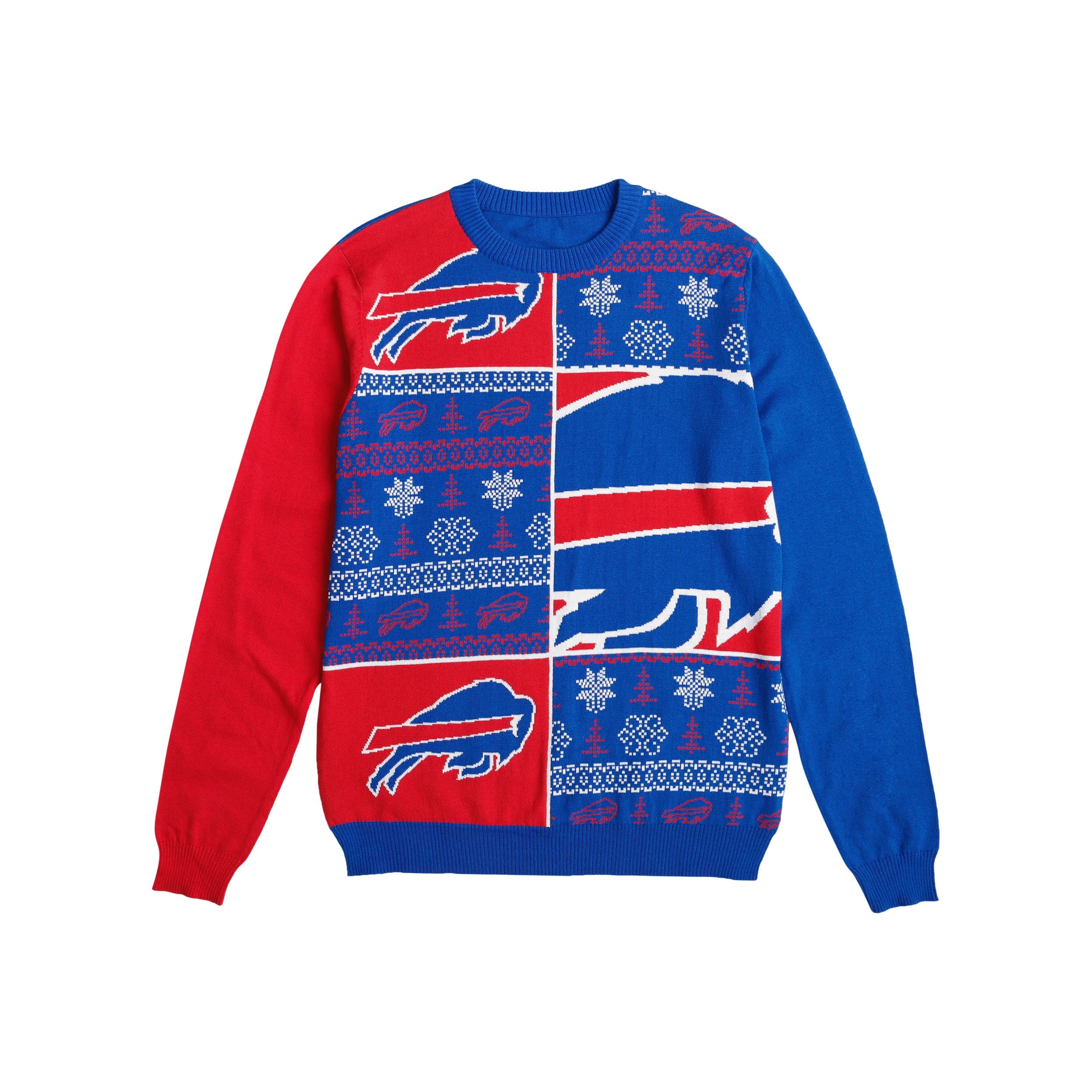 Buffalo Bills NFL Mens Busy Block Snowfall Sweater