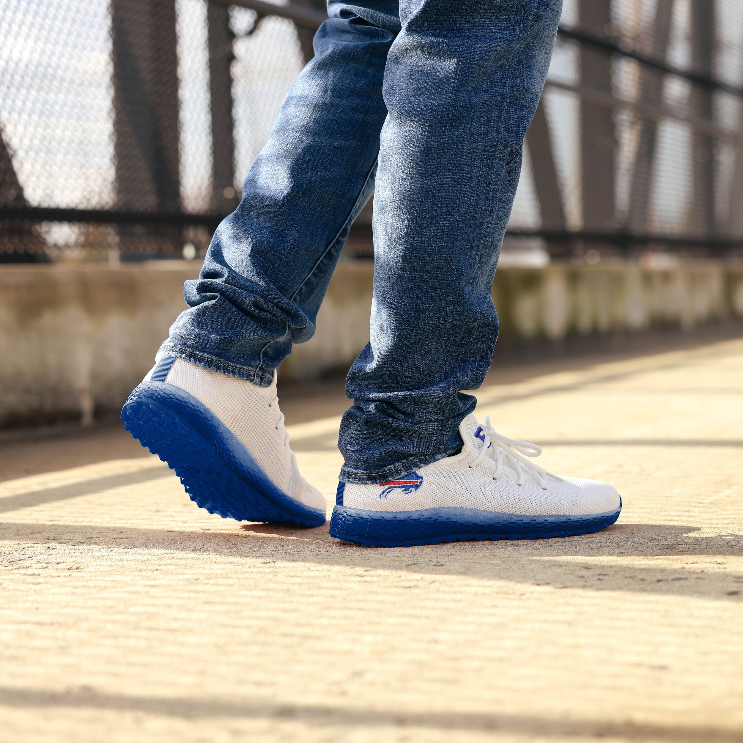 Buffalo Bills NFL Mens Gradient Midsole White Sneakers - Image 3