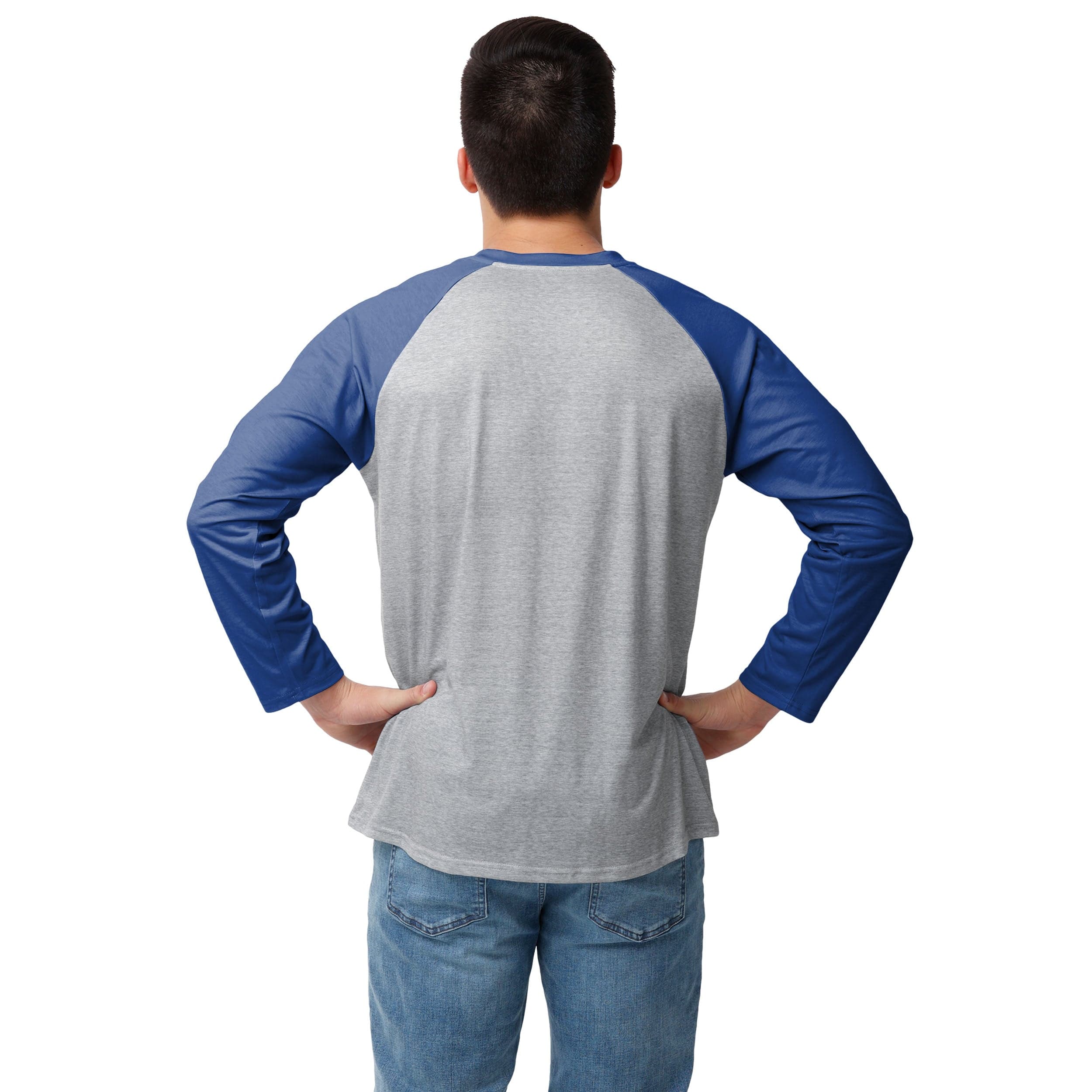 Buffalo Bills NFL Mens Gray Big Logo Raglan T-Shirt - Image 3