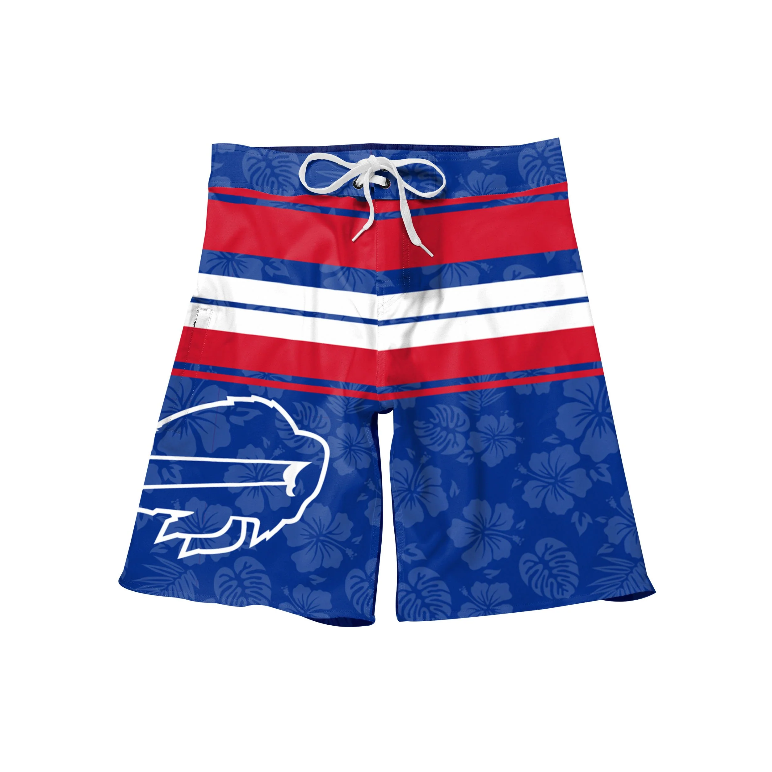 Buffalo Bills NFL Mens Hibiscus Boardwalk Stripe Boardshorts - Image 4