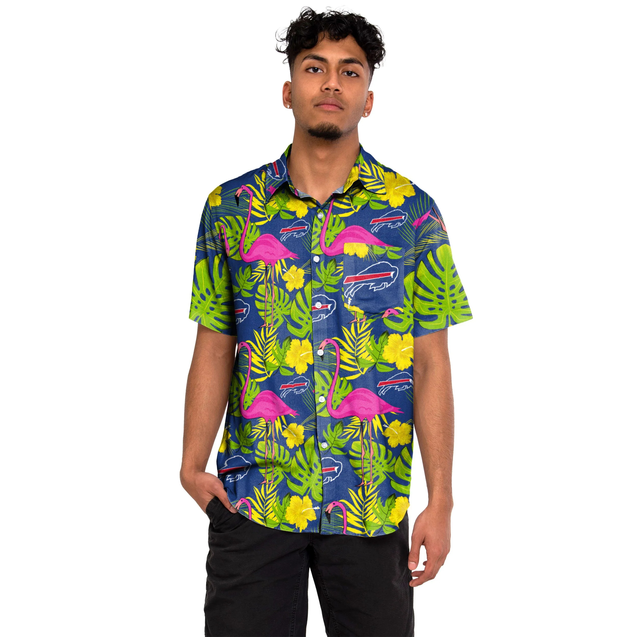 Buffalo Bills NFL Mens Highlights Button Up Shirt - Image 2