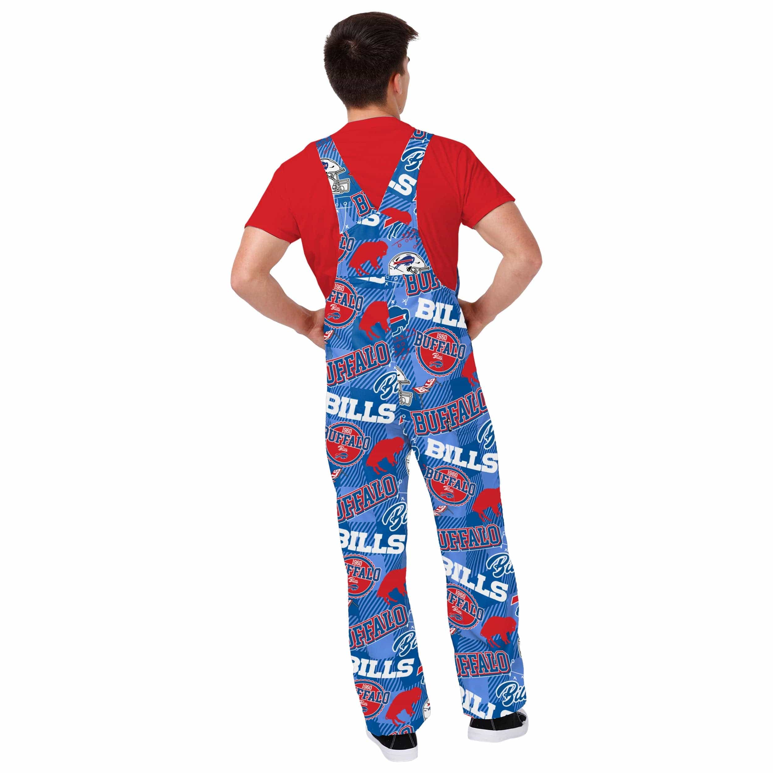 Buffalo Bills NFL Mens Historic Print Bib Overalls - Image 2