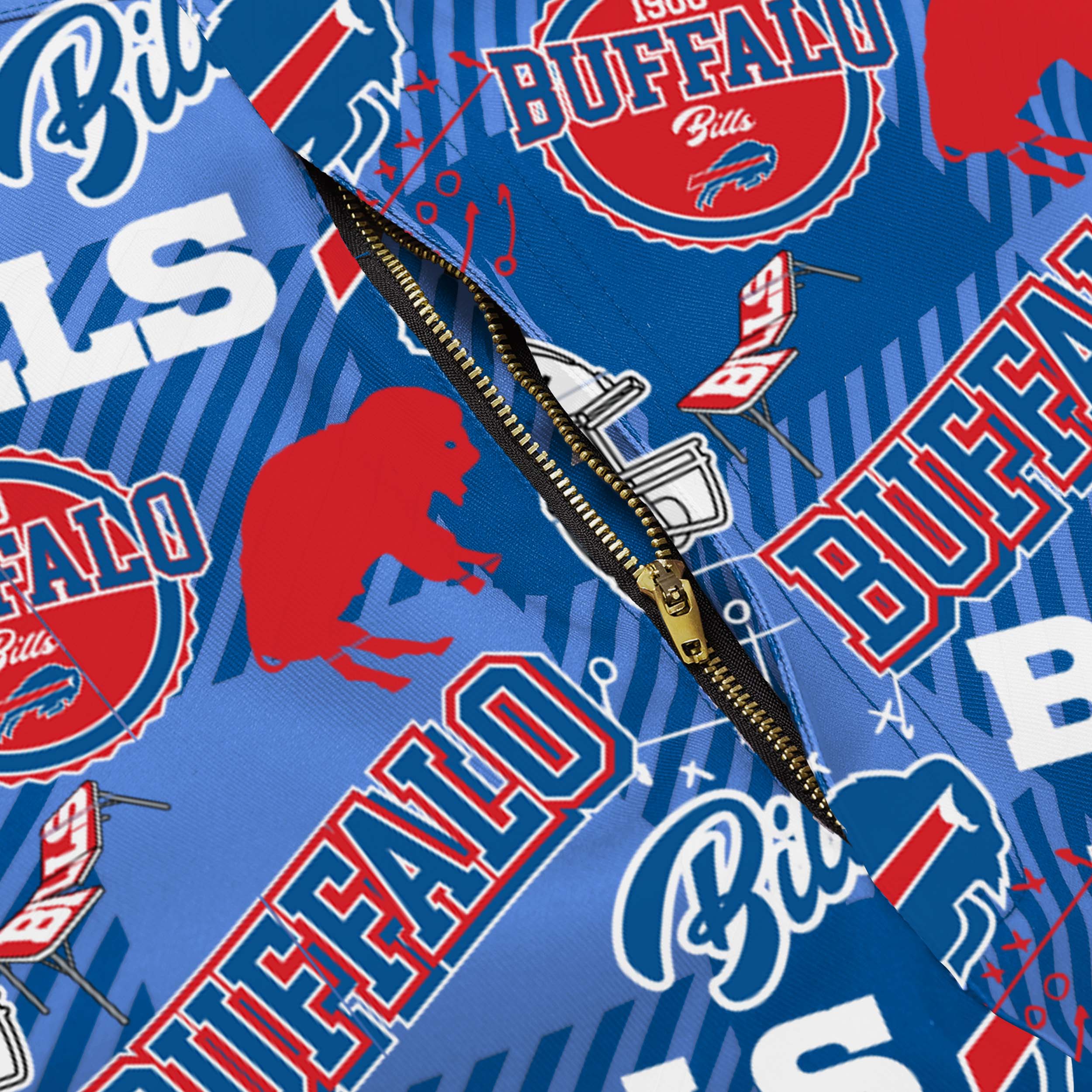 Buffalo Bills NFL Mens Historic Print Bib Overalls - Image 6