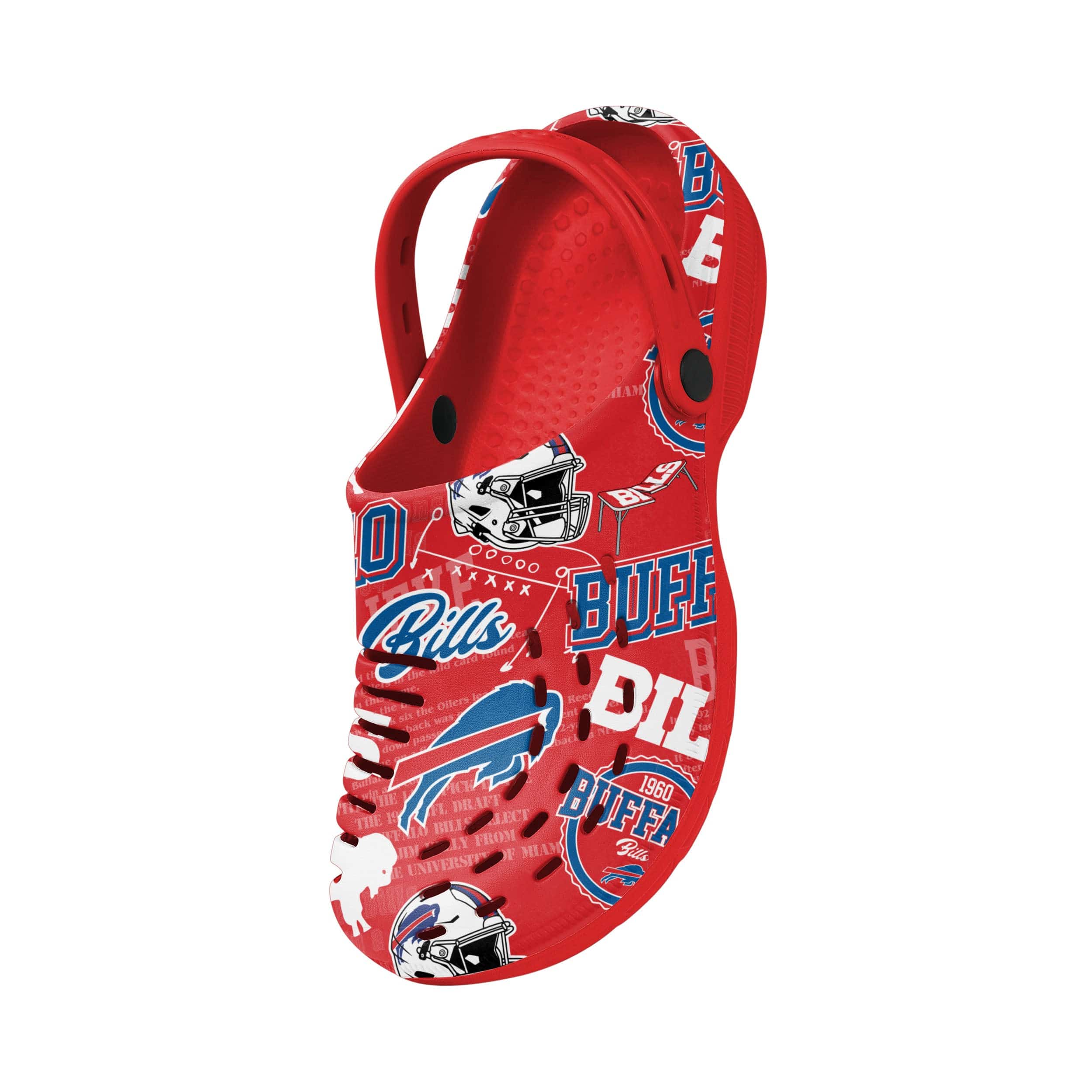 Buffalo Bills NFL Mens Historic Print Clog With Strap - Image 3