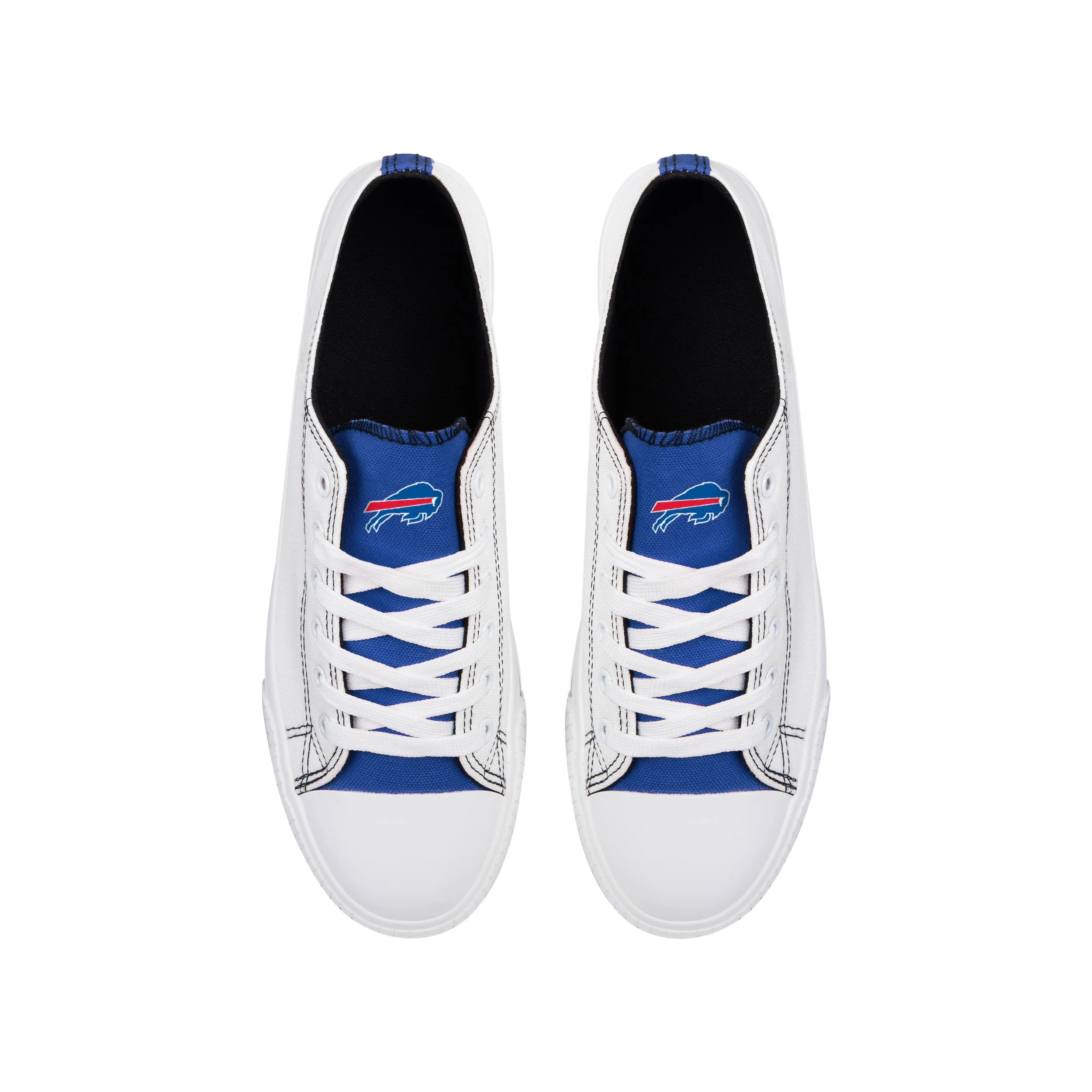 Buffalo Bills NFL Mens Low Top White Canvas Shoes - Image 3
