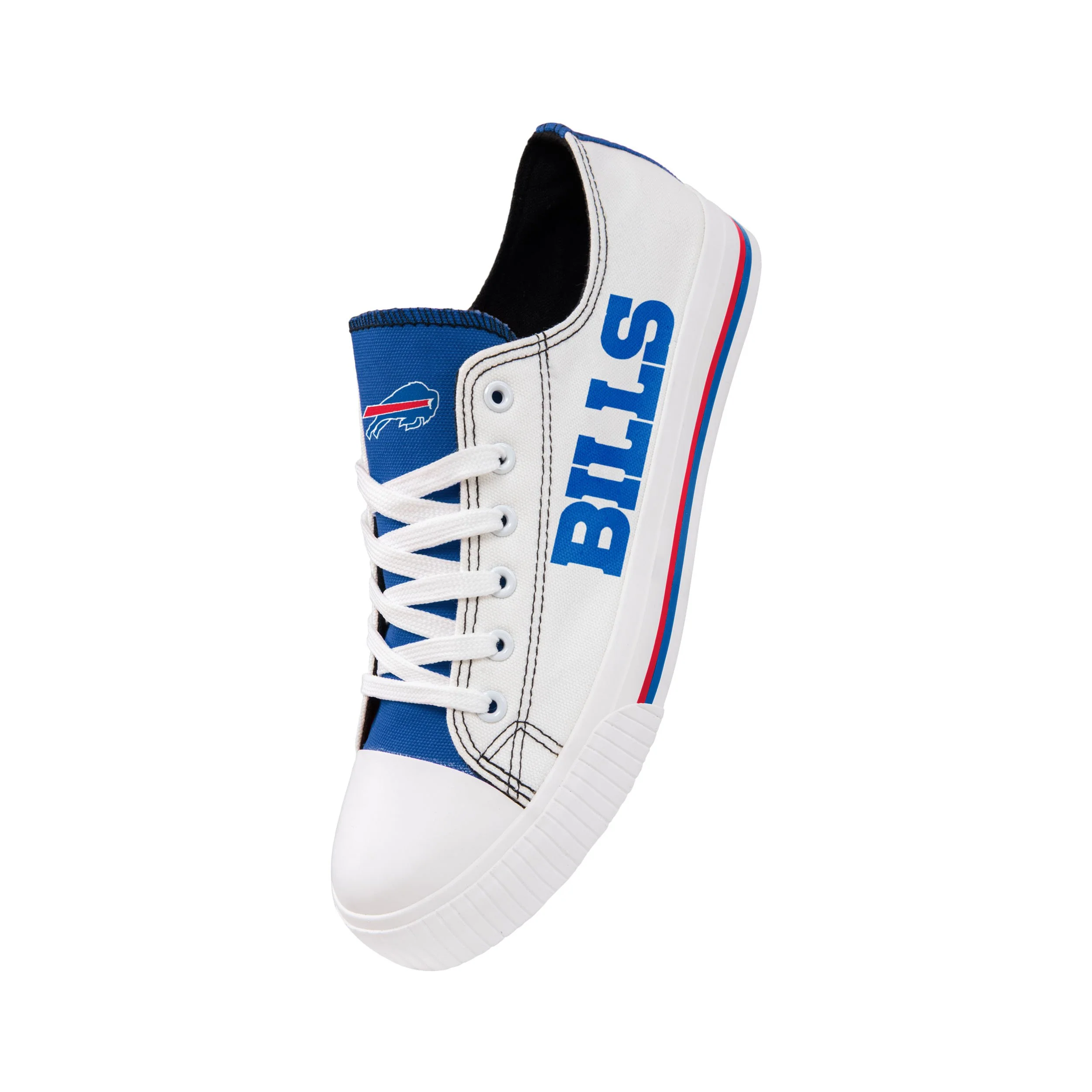 Buffalo Bills NFL Mens Low Top White Canvas Shoes - Image 4