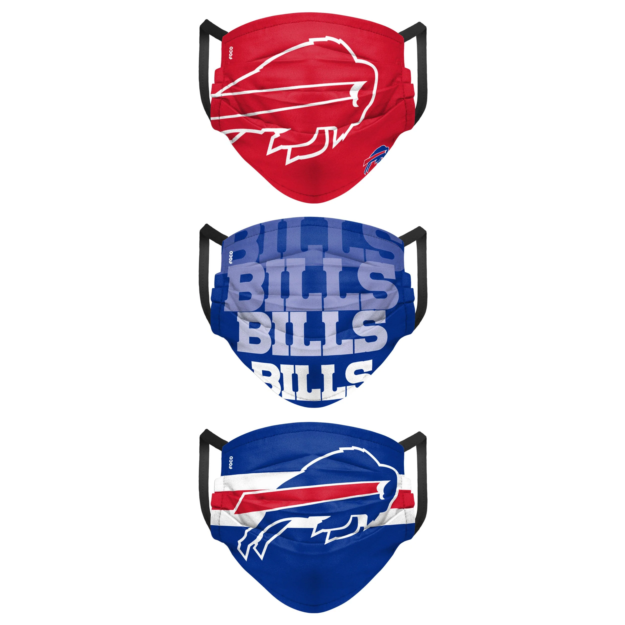 Buffalo Bills NFL Mens Matchday 3 Pack Face Cover - Image 2